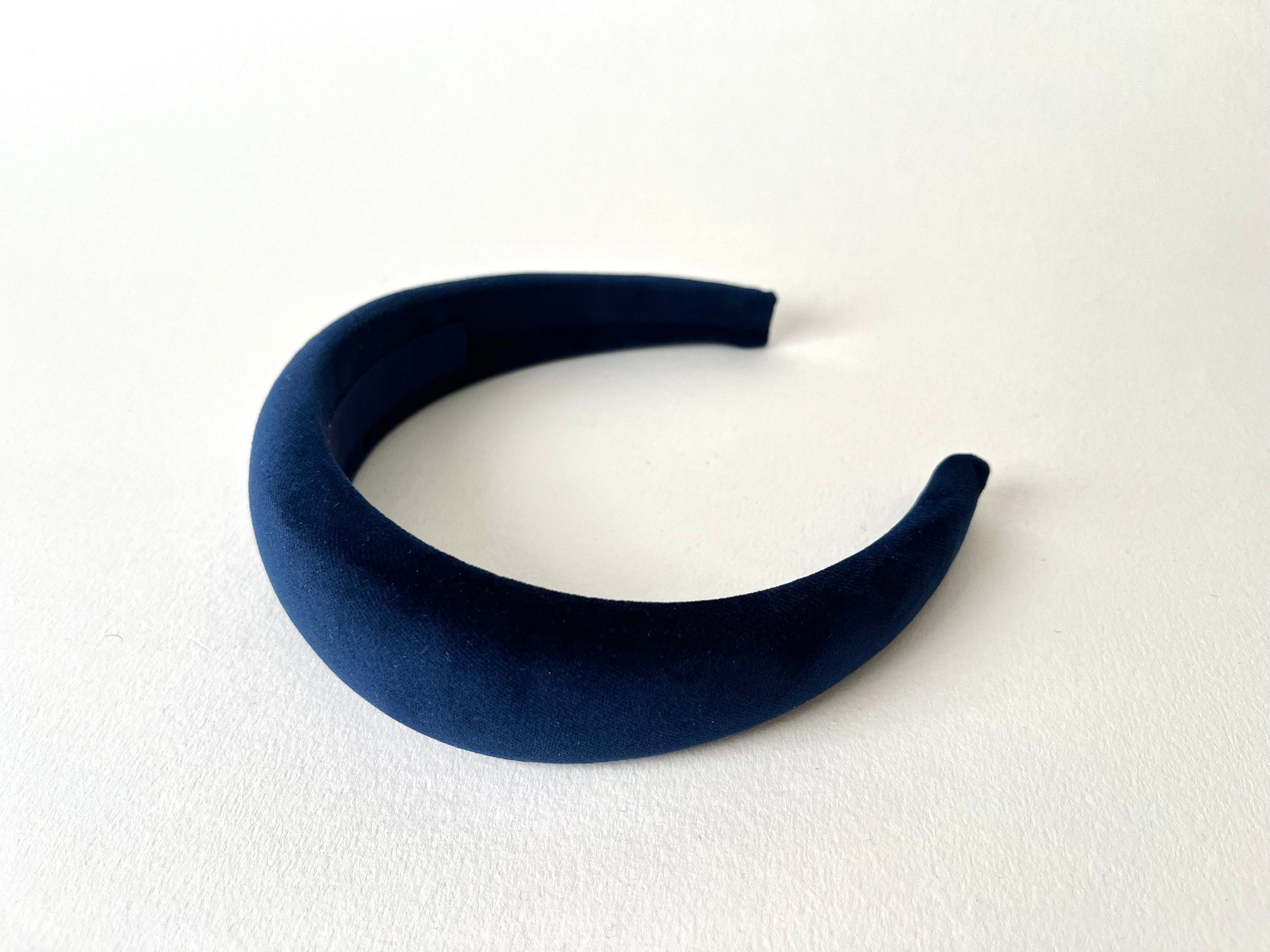 Cerchietto imbottito per donna e ragazza in velluto blu. Cerchietto per capelli, cerchietto bombato,idea regalo per donna