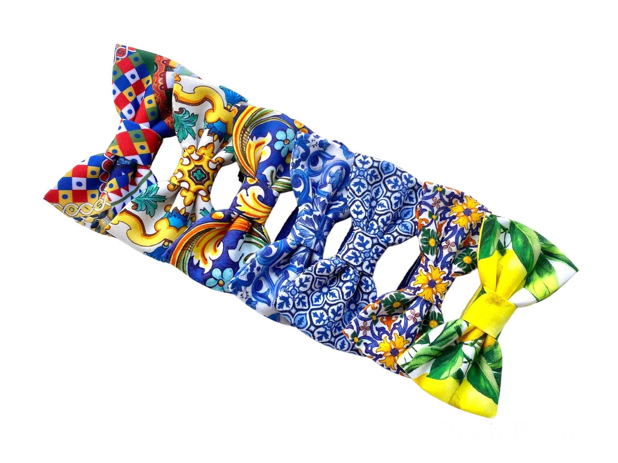 Papillon per Bambino stampa maiolica siciliana,limoni,regalo per bambino,papillon per paggetto,matrimonio a tema sicilia,corredo battesimo