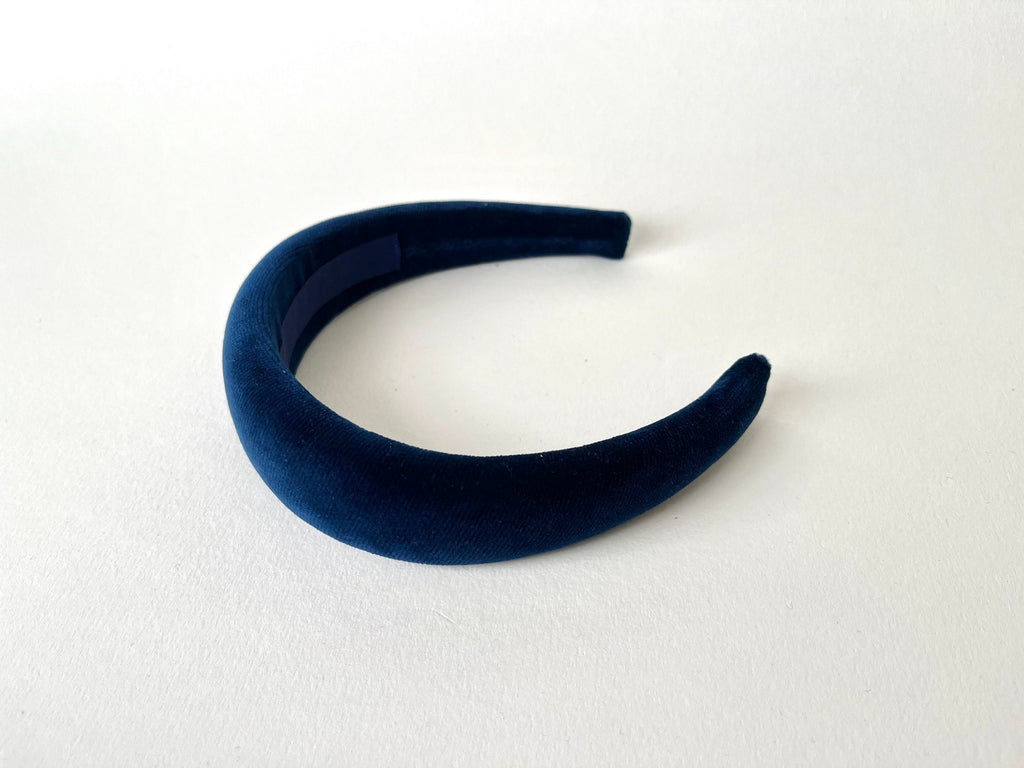 Cerchietto imbottito per donna e ragazza in velluto blu. Cerchietto per capelli, cerchietto bombato,idea regalo per donna natale