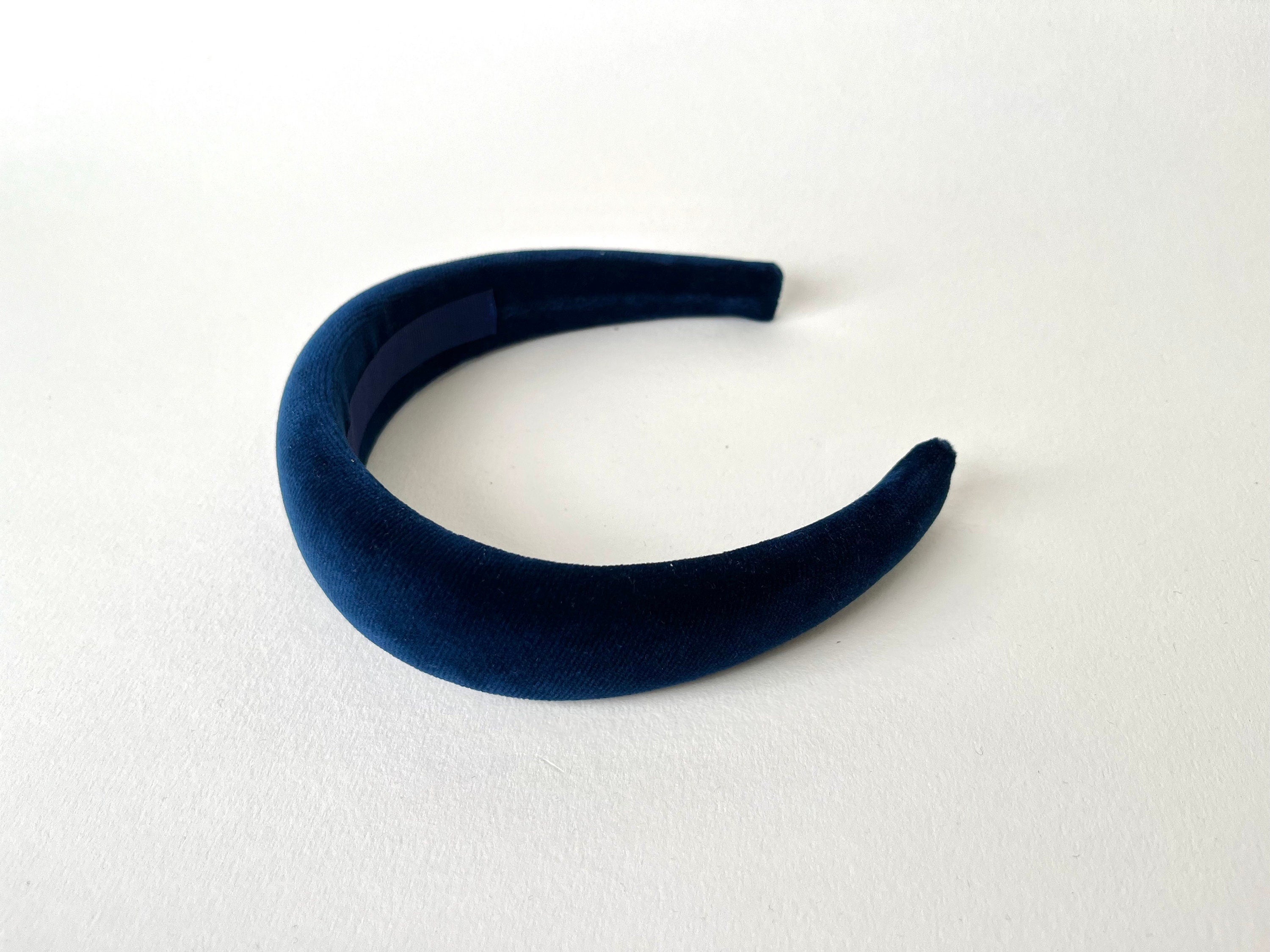 Cerchietto imbottito per donna e ragazza in velluto blu. Cerchietto per capelli, cerchietto bombato,idea regalo per donna natale