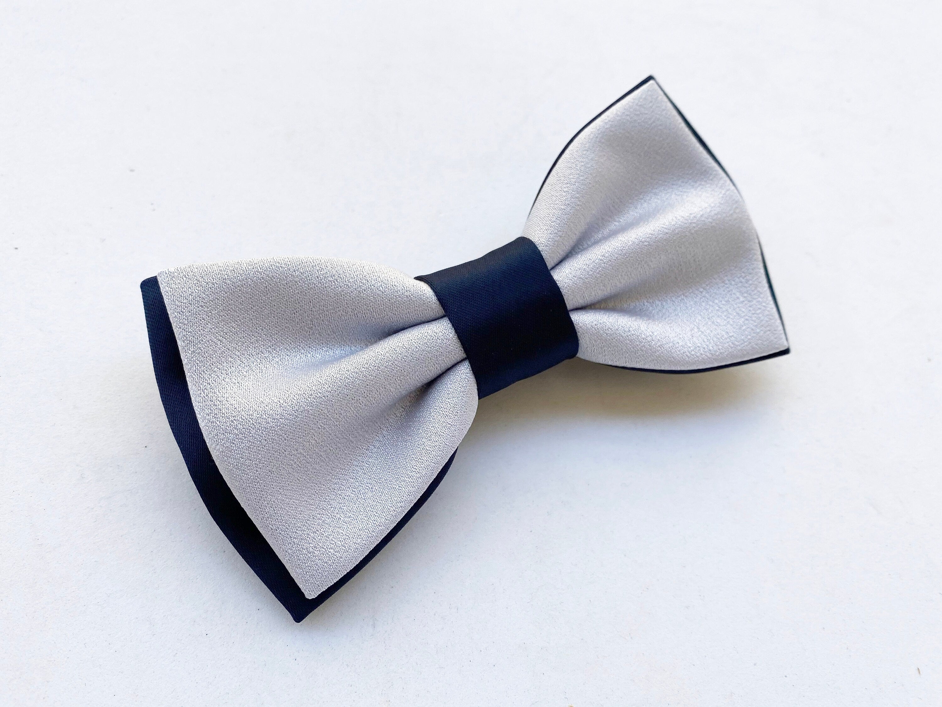 Papillon grigio e blu,papillon elegante per sposo cerimonia uomo 2025,papillon bicolore,farfallino uomo,accessori sposo cerimonia invernale