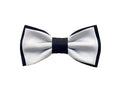 Men's Bow Tie, Gray and Black - Silk Cady