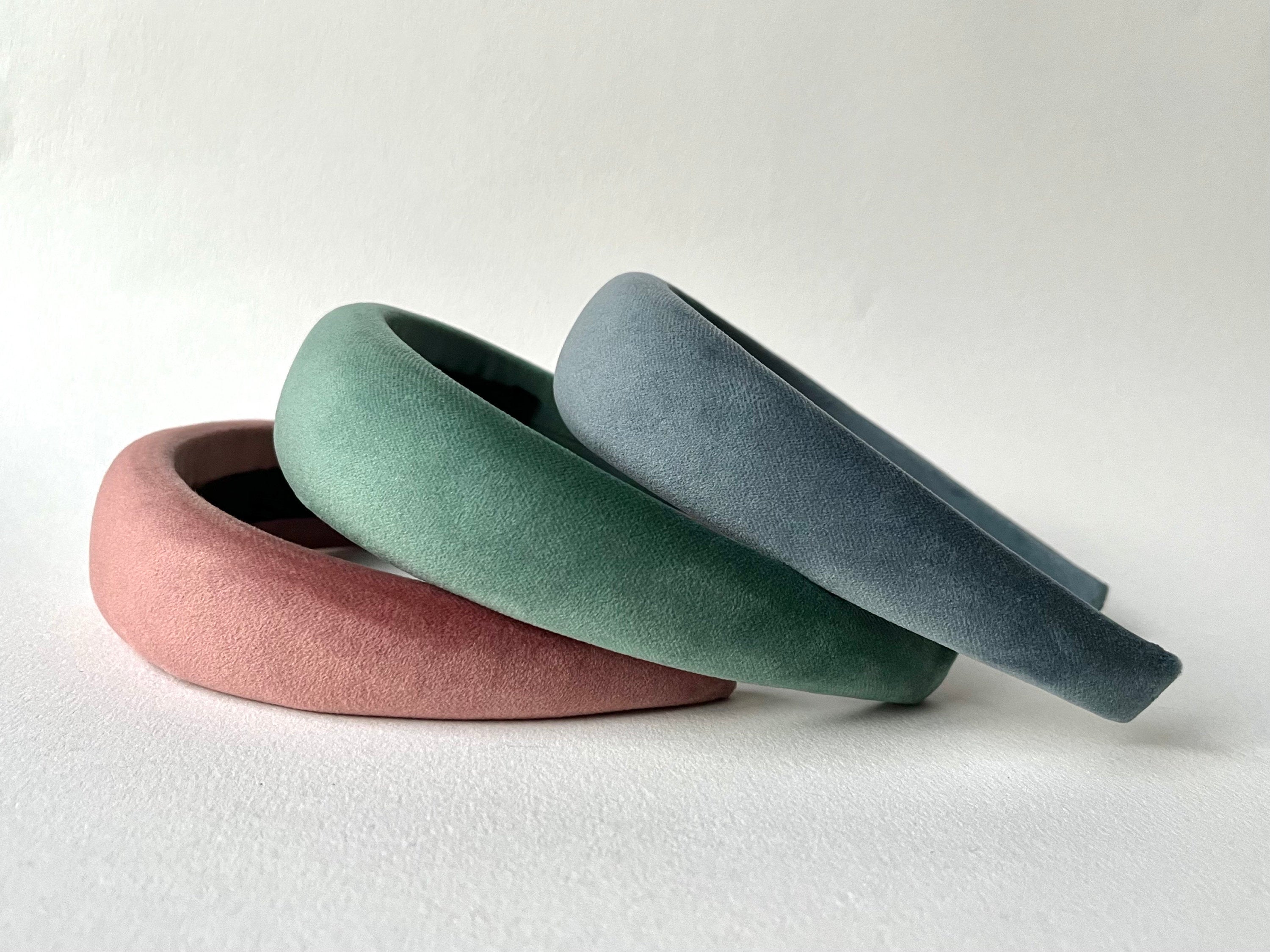 Cerchietto imbottito per donna e ragazza, cerchietto velluto rosa. Cerchietto per capelli modello bombato, cerchietto idea regalo per lei