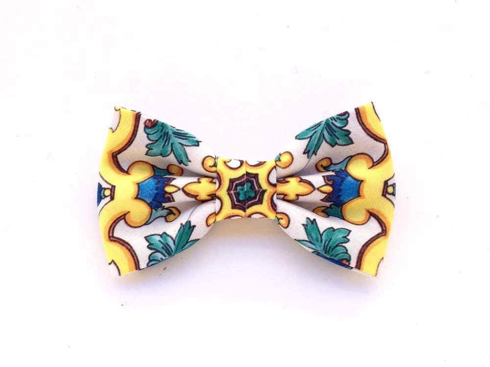 Papillon per bambino in maiolica,cravattino bambini,paggetto cerimonia,accessori blu per bimbo e neonati,bebè,maschietto,maioliche sicilia