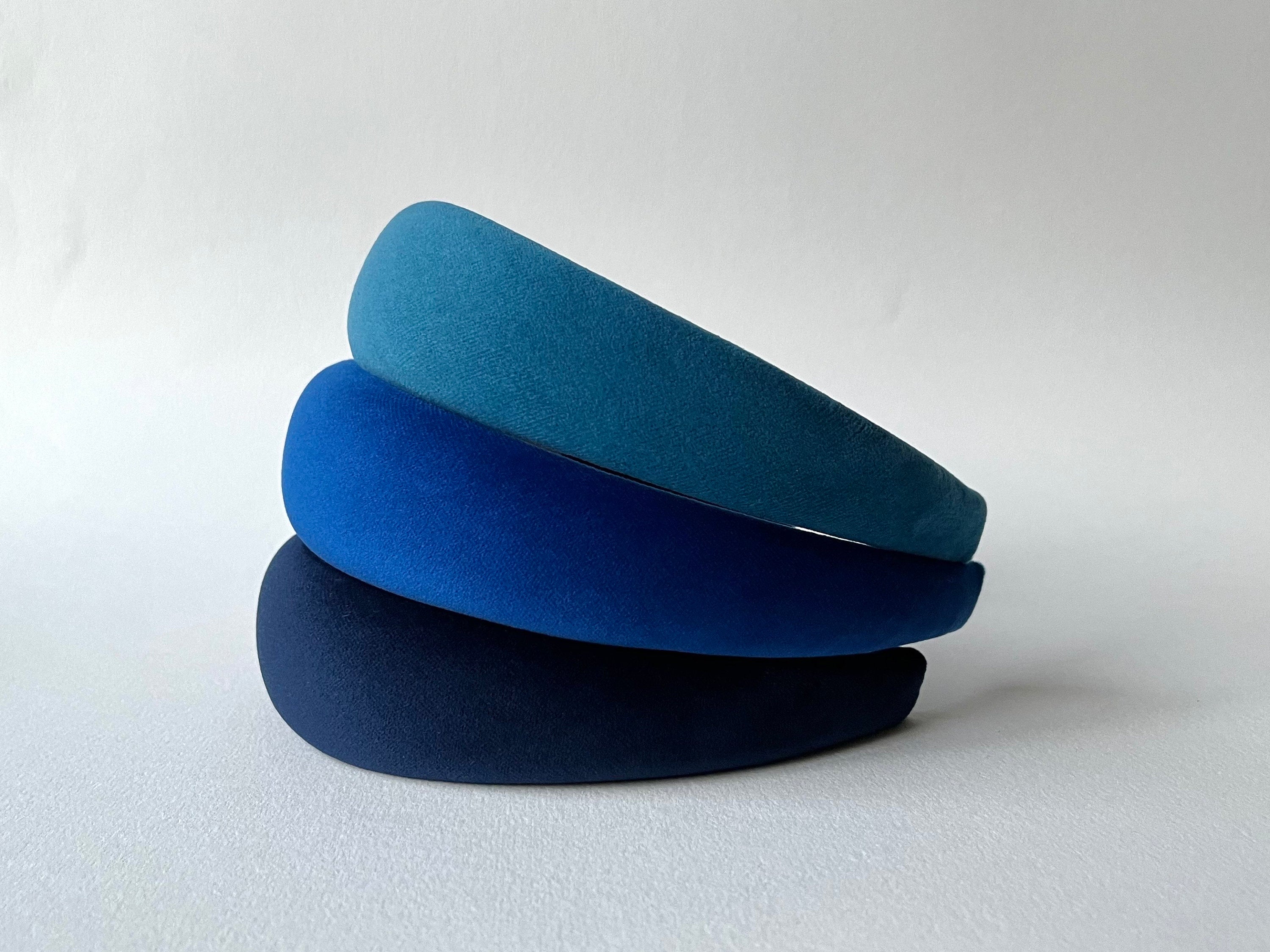 Cerchietto imbottito per donna e ragazza in velluto blu. Cerchietto per capelli, cerchietto bombato,idea regalo per donna