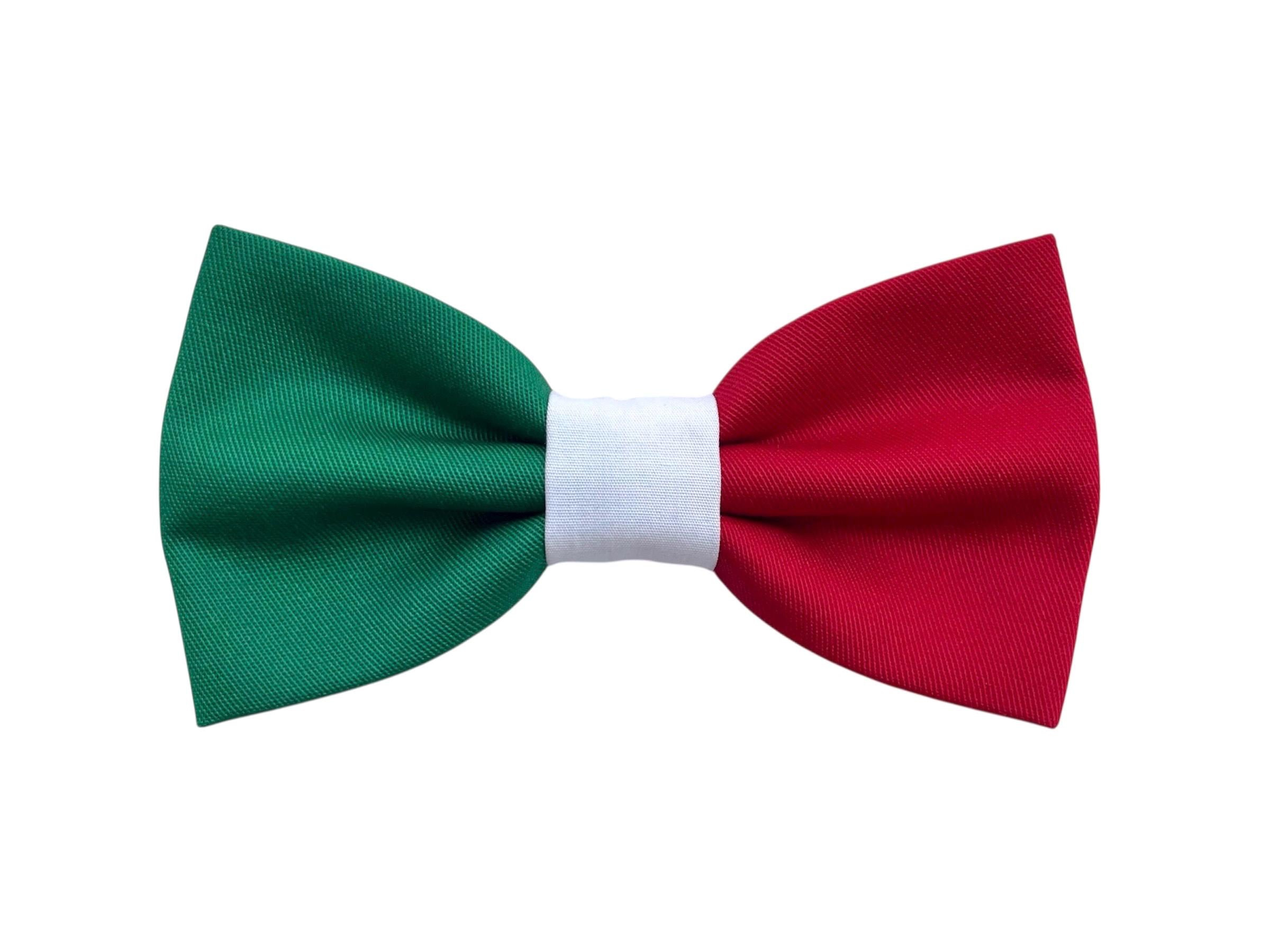 Papillon e pochette verde,bianco e rosso,Farfallino bandiera italiana,idea regalo per ragazzo,bandiera tricolore italiana,nazionale italiana