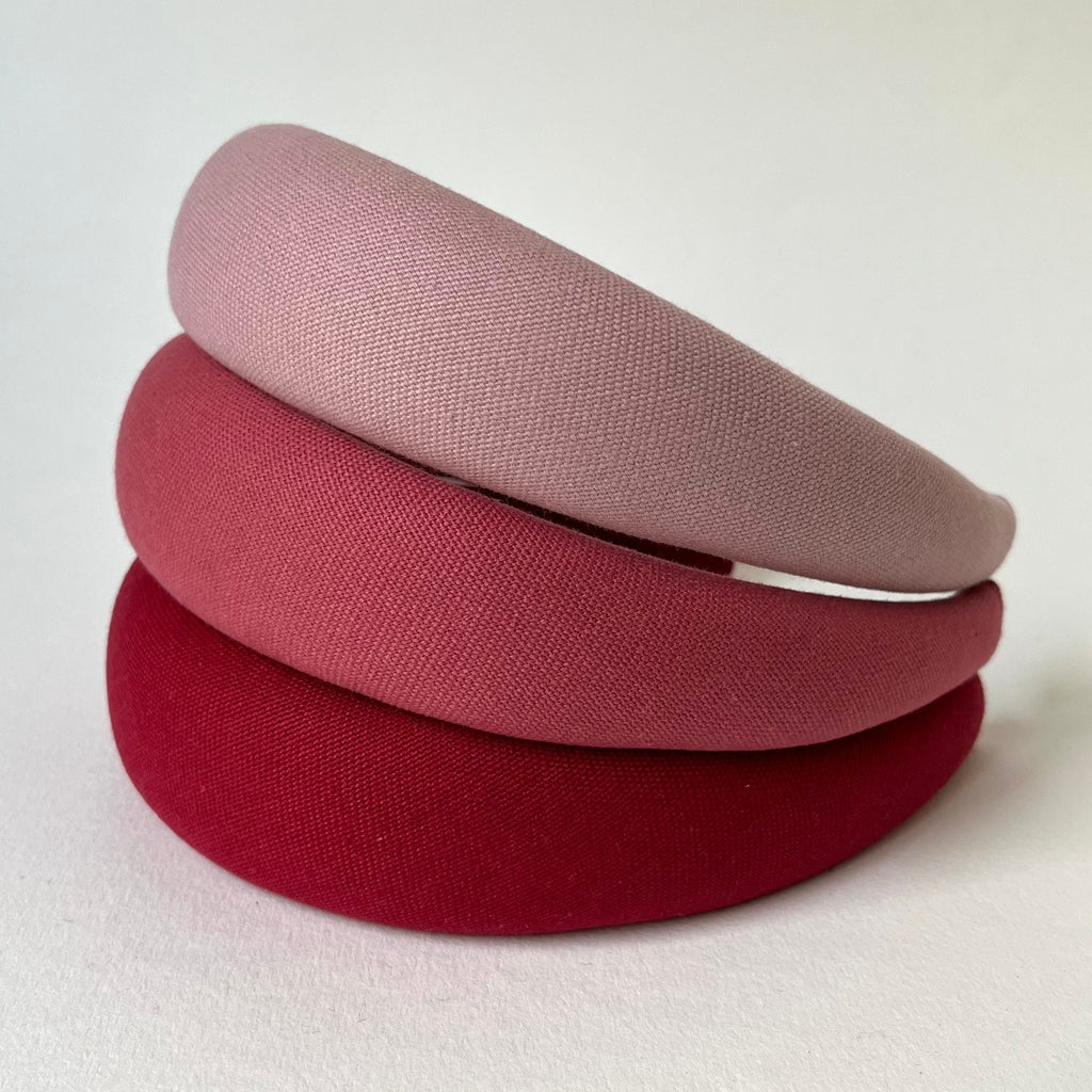 Cerchietto rosa in cotone per donna, cerchietto bordeaux, Cerchietto per capelli modello bombato, cerchietto elegante idea regalo per donna