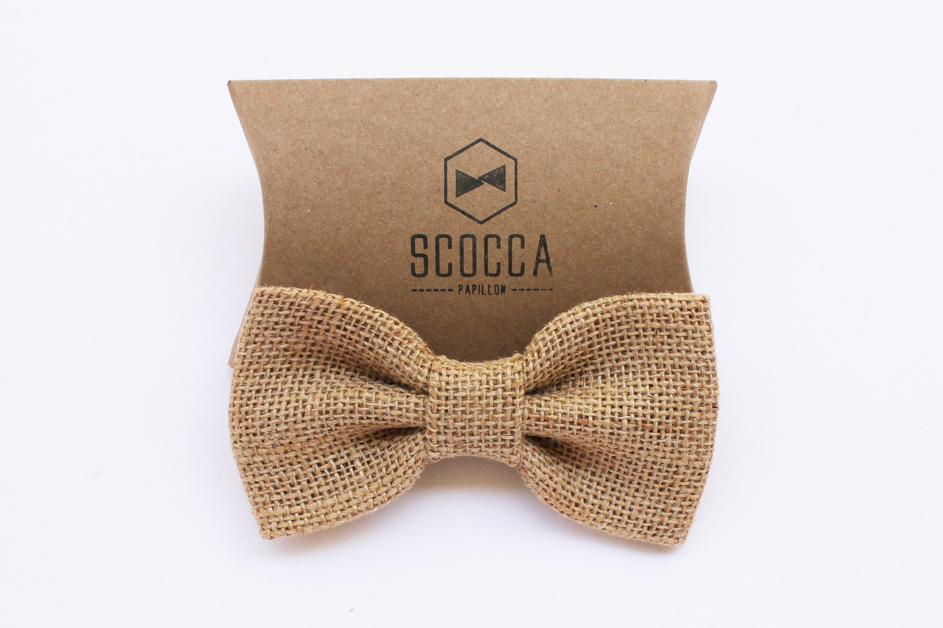 Papillon per uomo in juta beige, colore corda naturale,tessuto juta,matrimonio rustico, idea regalo per uomo,stile vintage,matrimonio estate