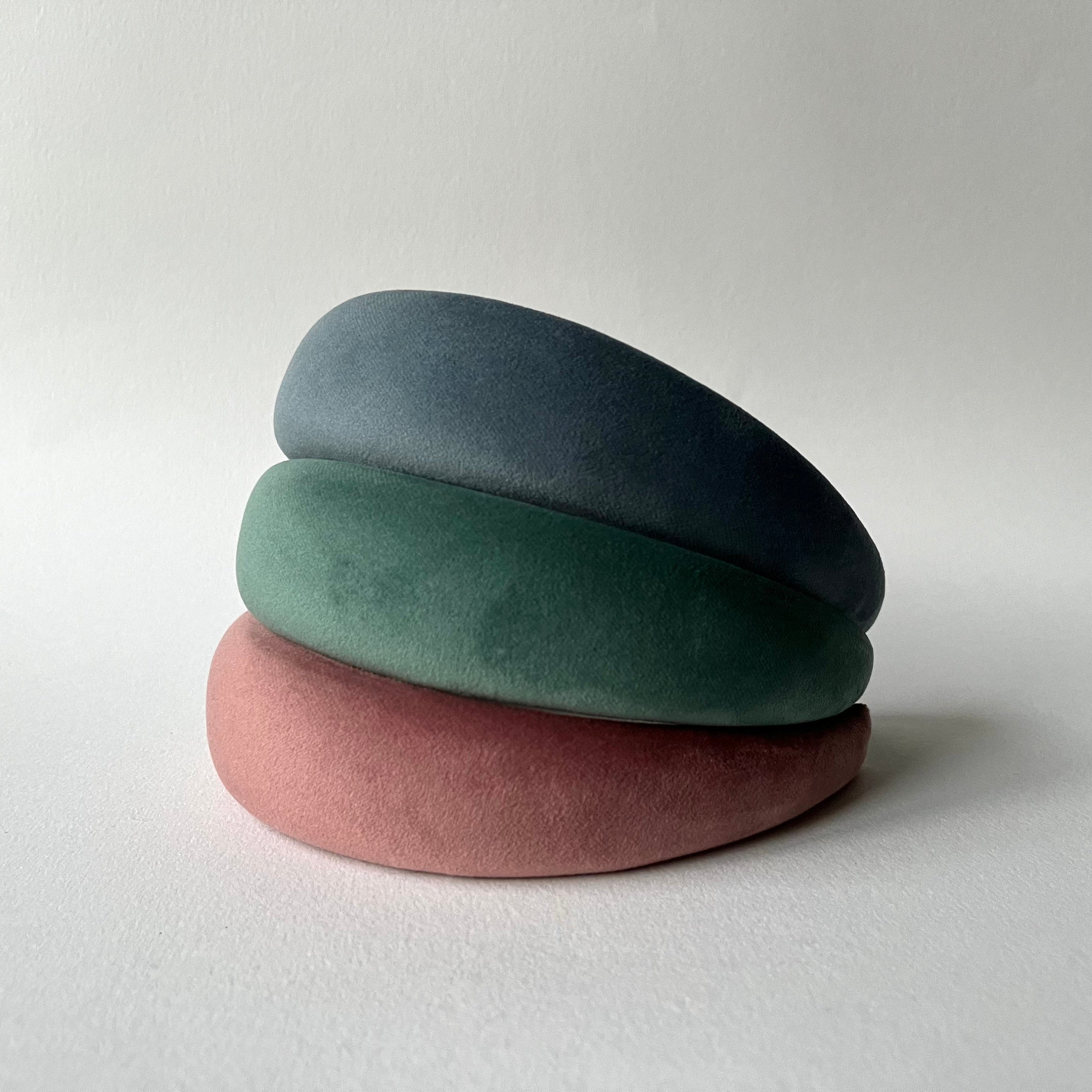 Cerchietto imbottito per donna e ragazza, cerchietto velluto rosa. Cerchietto per capelli modello bombato, cerchietto idea regalo per lei