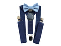 Nœud papillon et bretelles pour bébé garçon, bleu ciel et bleu marine. Nœud papillon pour garçon d'honneur, bretelles pour garçon d'honneur de mariage, ensemble de baptême.