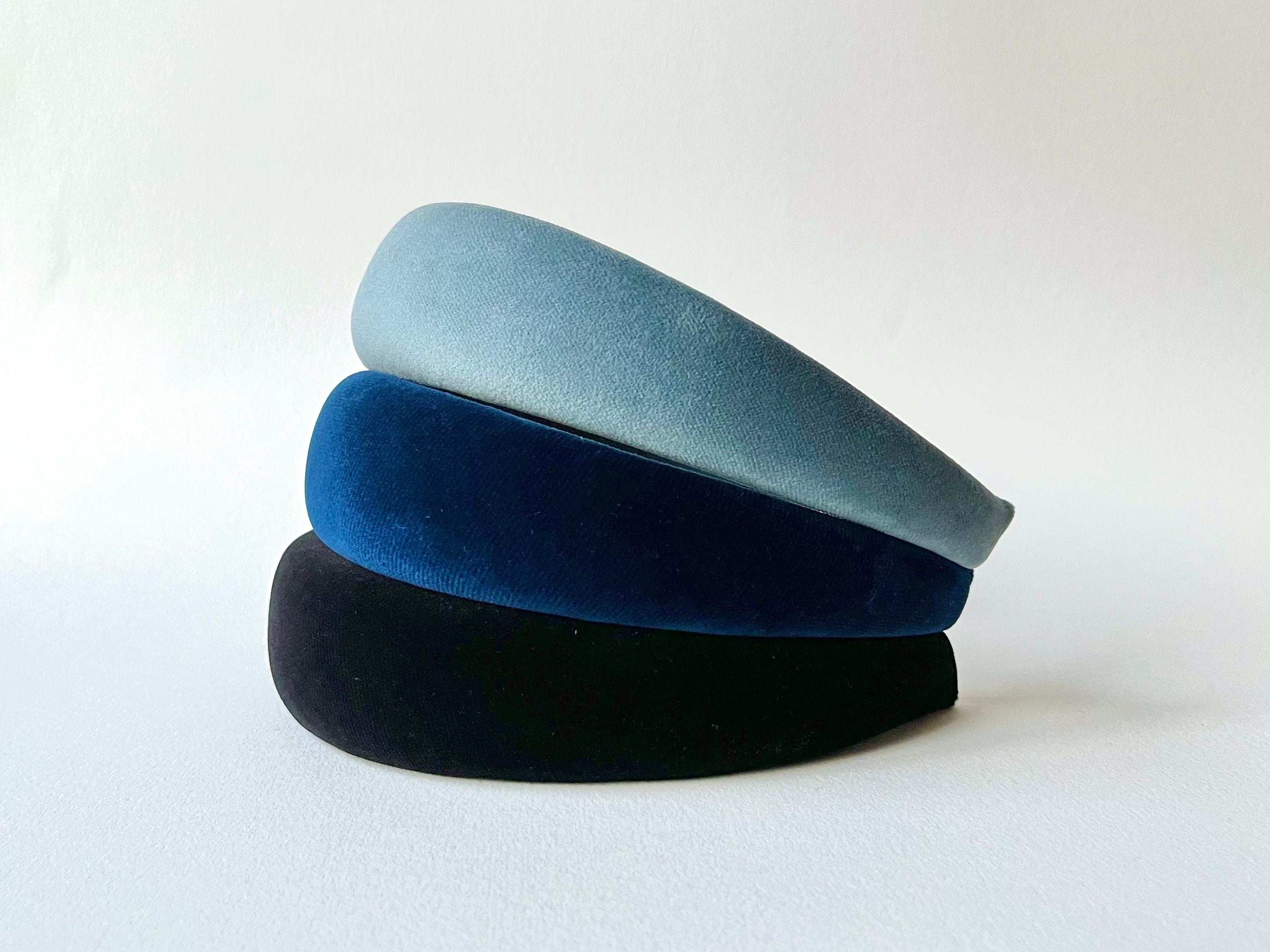 Cerchietto imbottito per donna e ragazza in velluto blu. Cerchietto per capelli, cerchietto bombato,idea regalo per donna natale