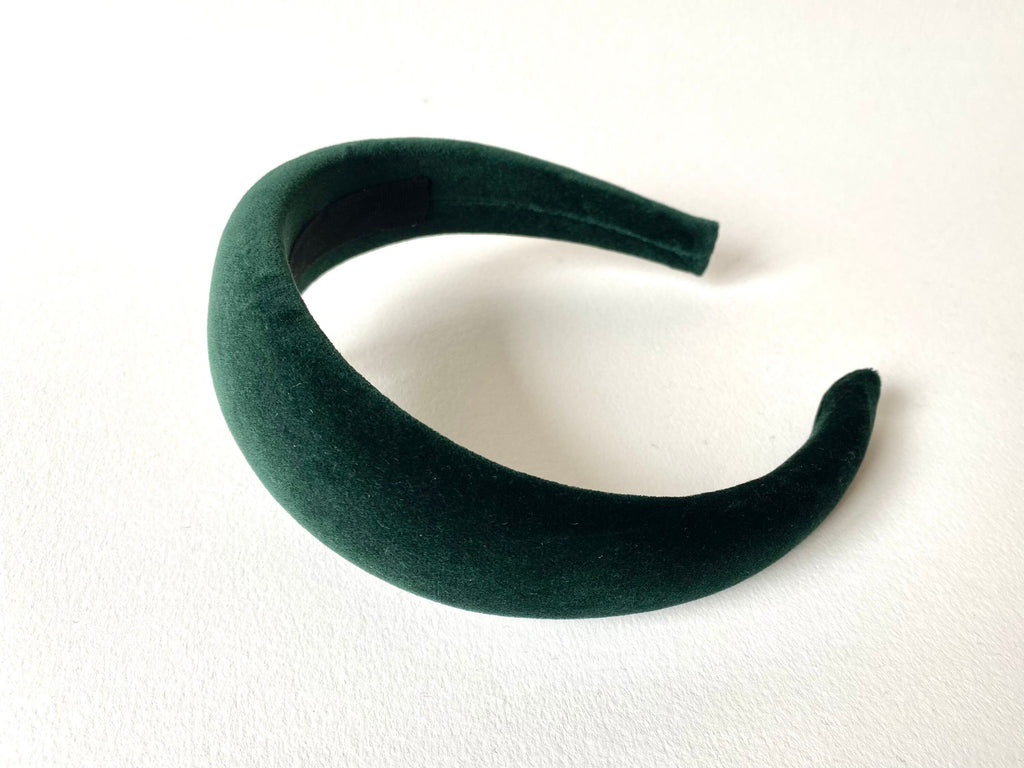 Cerchietto in velluto verde per donna e ragazza, Cerchietto per capelli, cerchietto donna modello bombato imbottito idea regalo per mamma