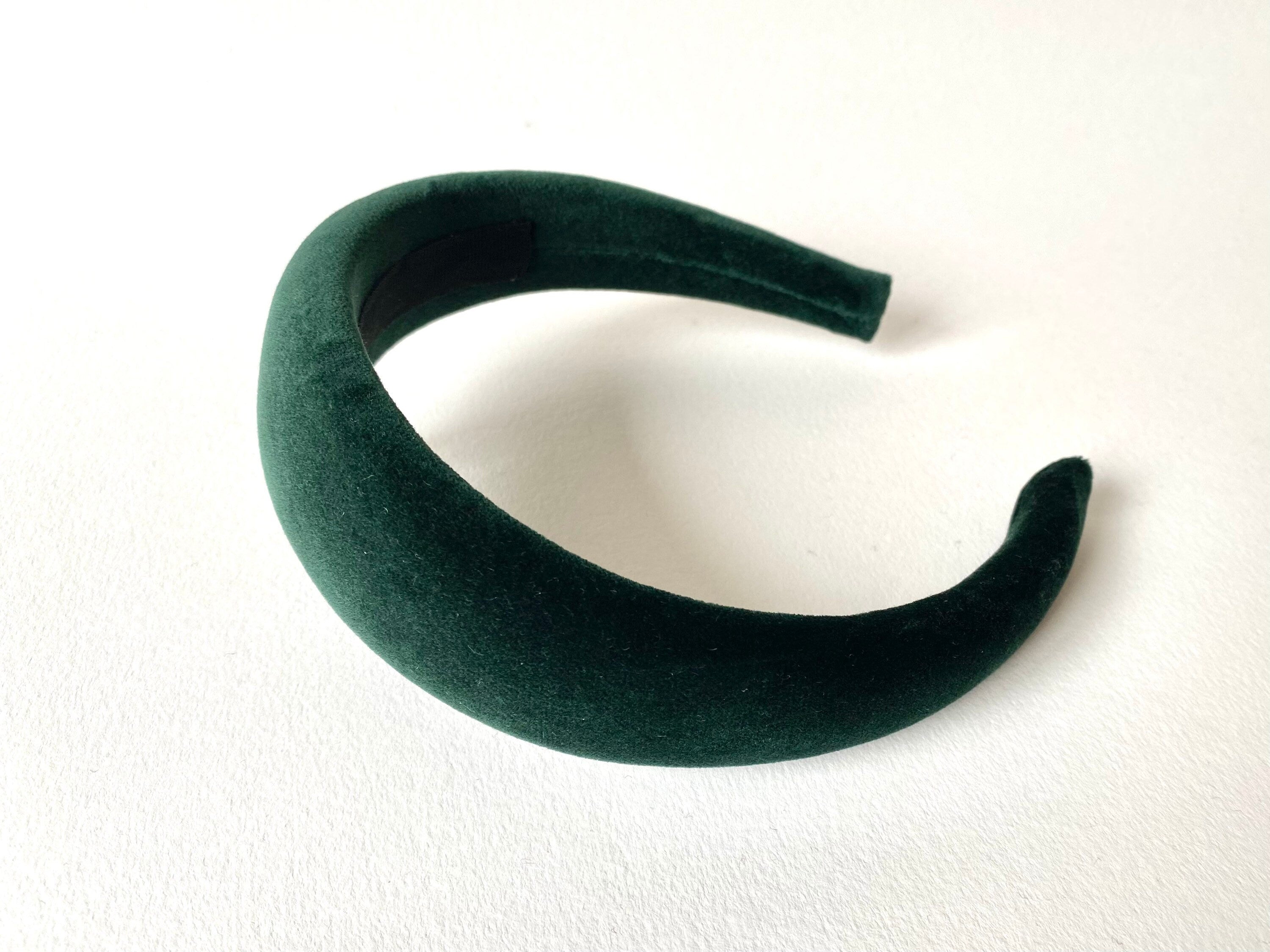 Cerchietto in velluto verde per donna e ragazza, Cerchietto per capelli, cerchietto donna modello bombato imbottito idea regalo per mamma