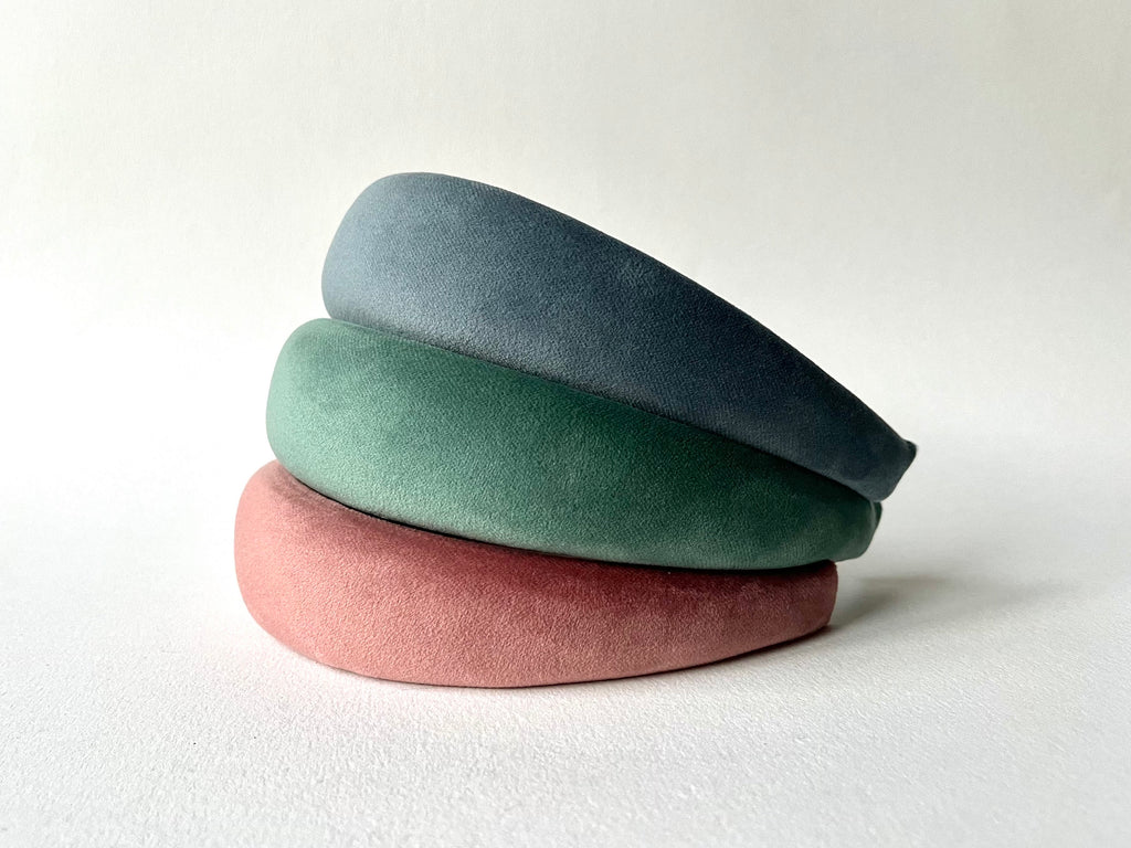 Cerchietto imbottito per donna e ragazza, cerchietto velluto rosa. Cerchietto per capelli modello bombato, cerchietto idea regalo per lei