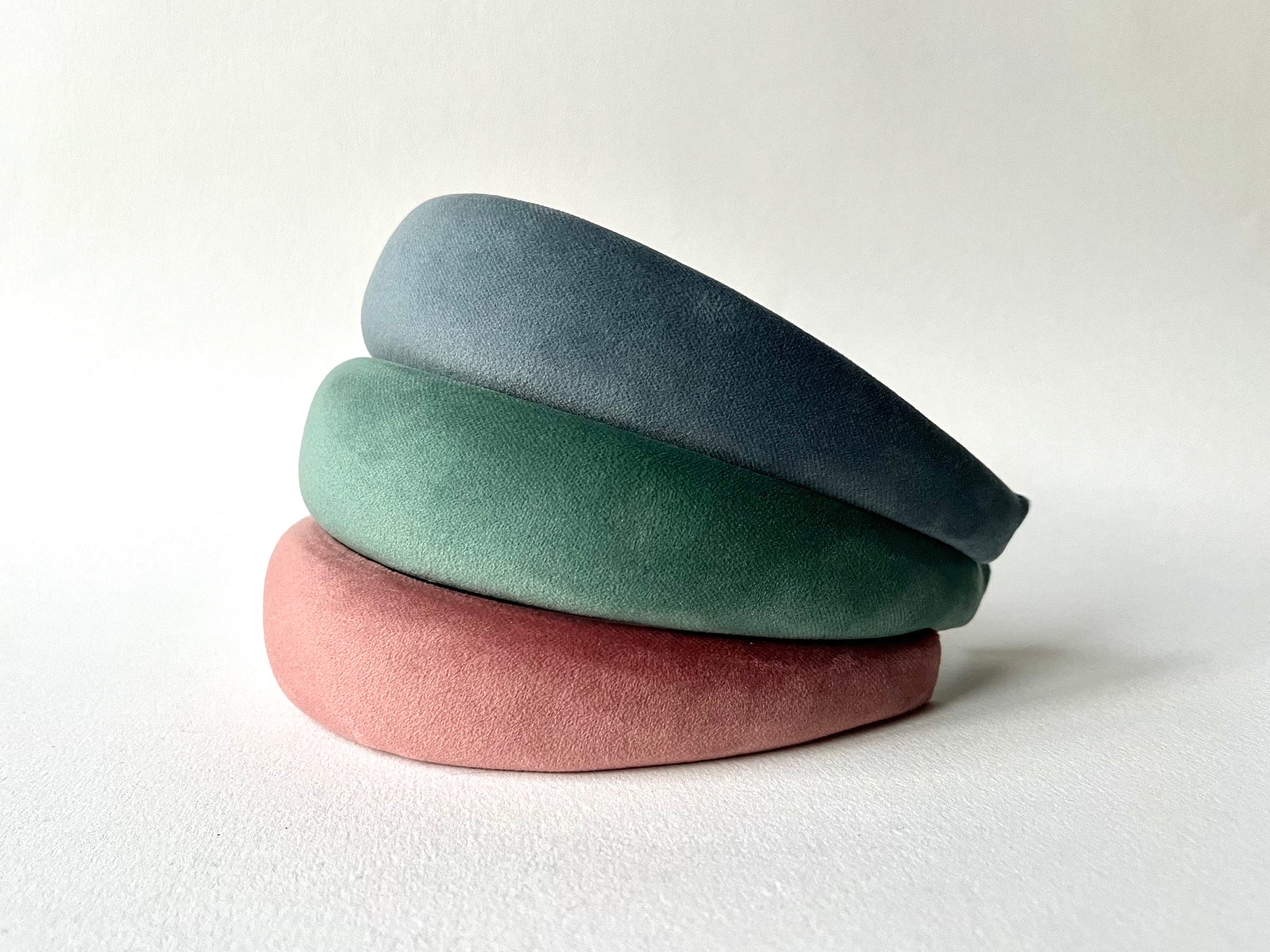 Cerchietto imbottito per donna e ragazza, cerchietto velluto rosa. Cerchietto per capelli modello bombato, cerchietto idea regalo per lei