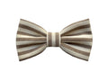 Noeud papillon rayé pour homme, rayures taupe et beige, tissu coton, noeud papillon mariage été, cadeau témoin mariage