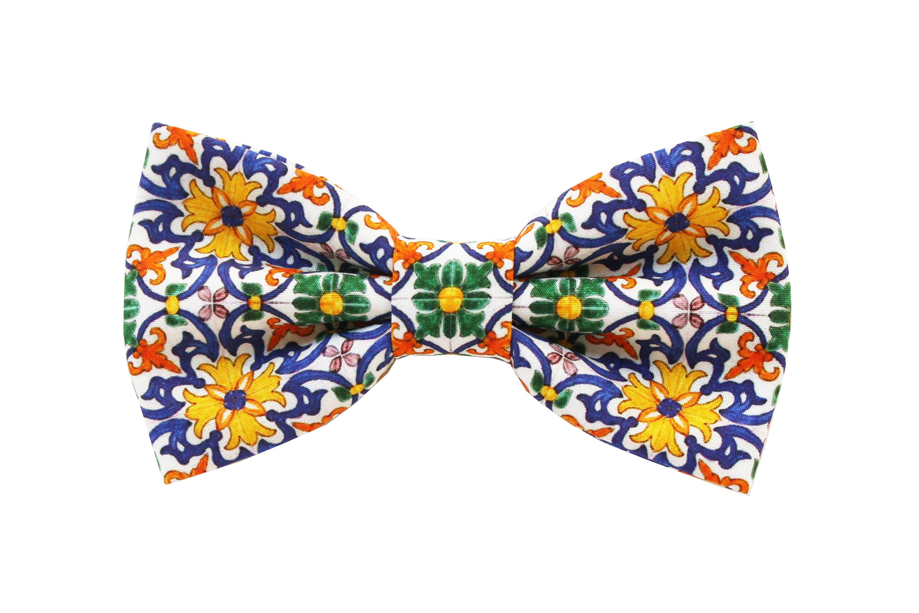 Papillon per uomo maiolica multicolore,stile siciliano,accessori maschili,idea regalo per uomo,papillon per sposo e testimone di nozze,