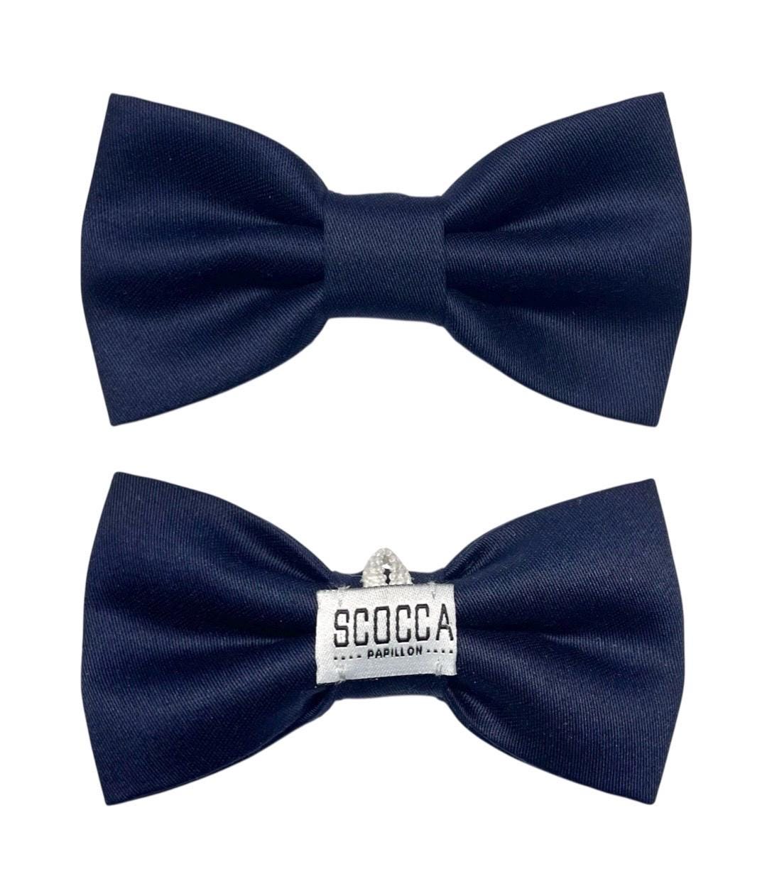 Papillon blu per bambino, attacco per bottone camicia coreana. Papillon per neonato, asola per coreana, paggetto matrimonio, battesimo