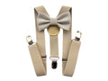 Nœud papillon beige et bretelles beiges pour garçon, nœud papillon beige pour garçon, bretelles pour garçon d'honneur, bretelles pour bébé garçon pour baptême