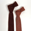 Cravate homme, laine Prince de Galles marron brûlé et rouille, cravate hiver, cravates homme, idée cadeau homme, sur mesure