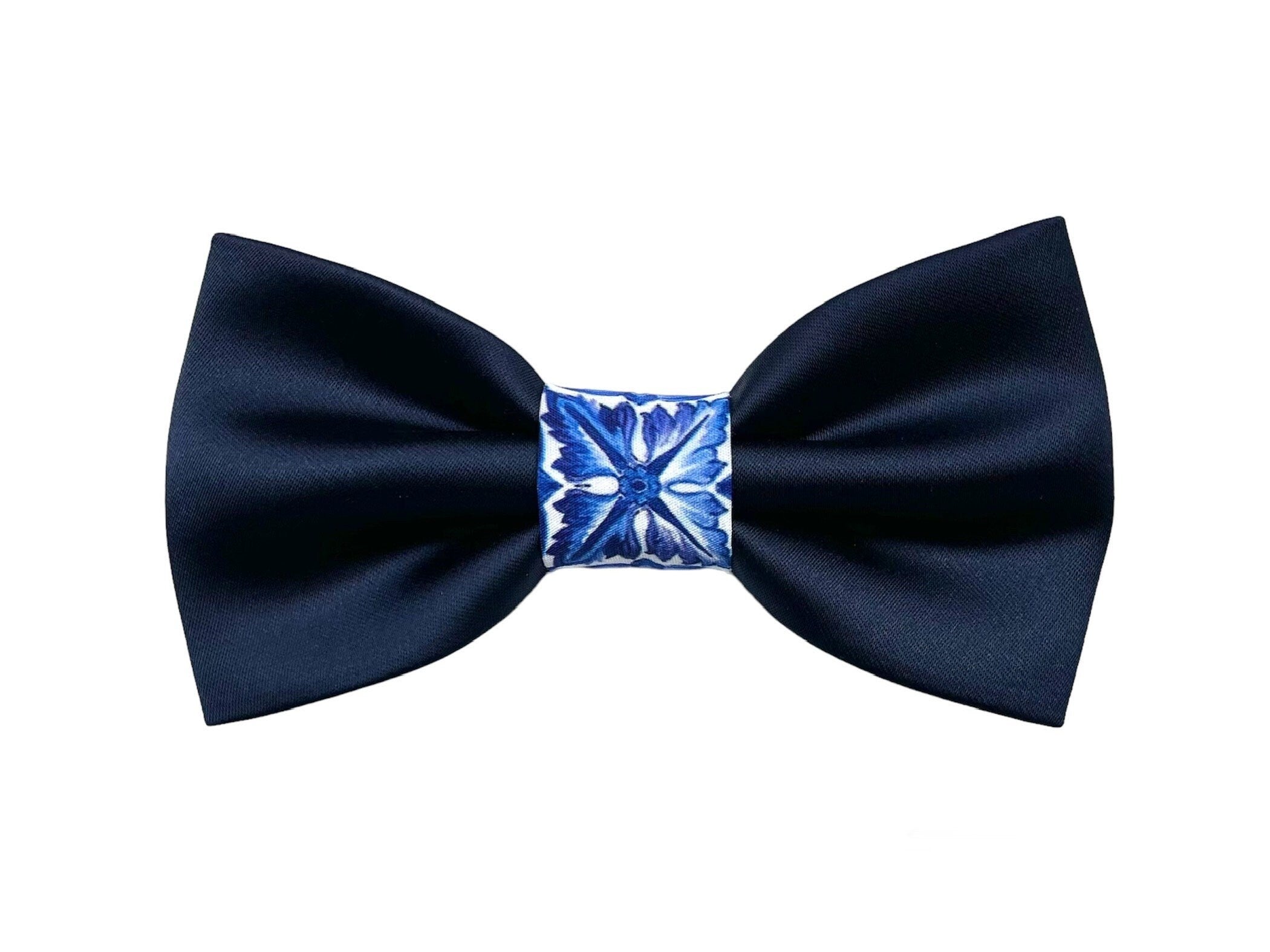 Papillon blu notte e maiolica blu,per uomo elegante,cerimonia uomo 2025 sposo,regalo per testimoni di nozze,tema sicilia,maiolica siciliana