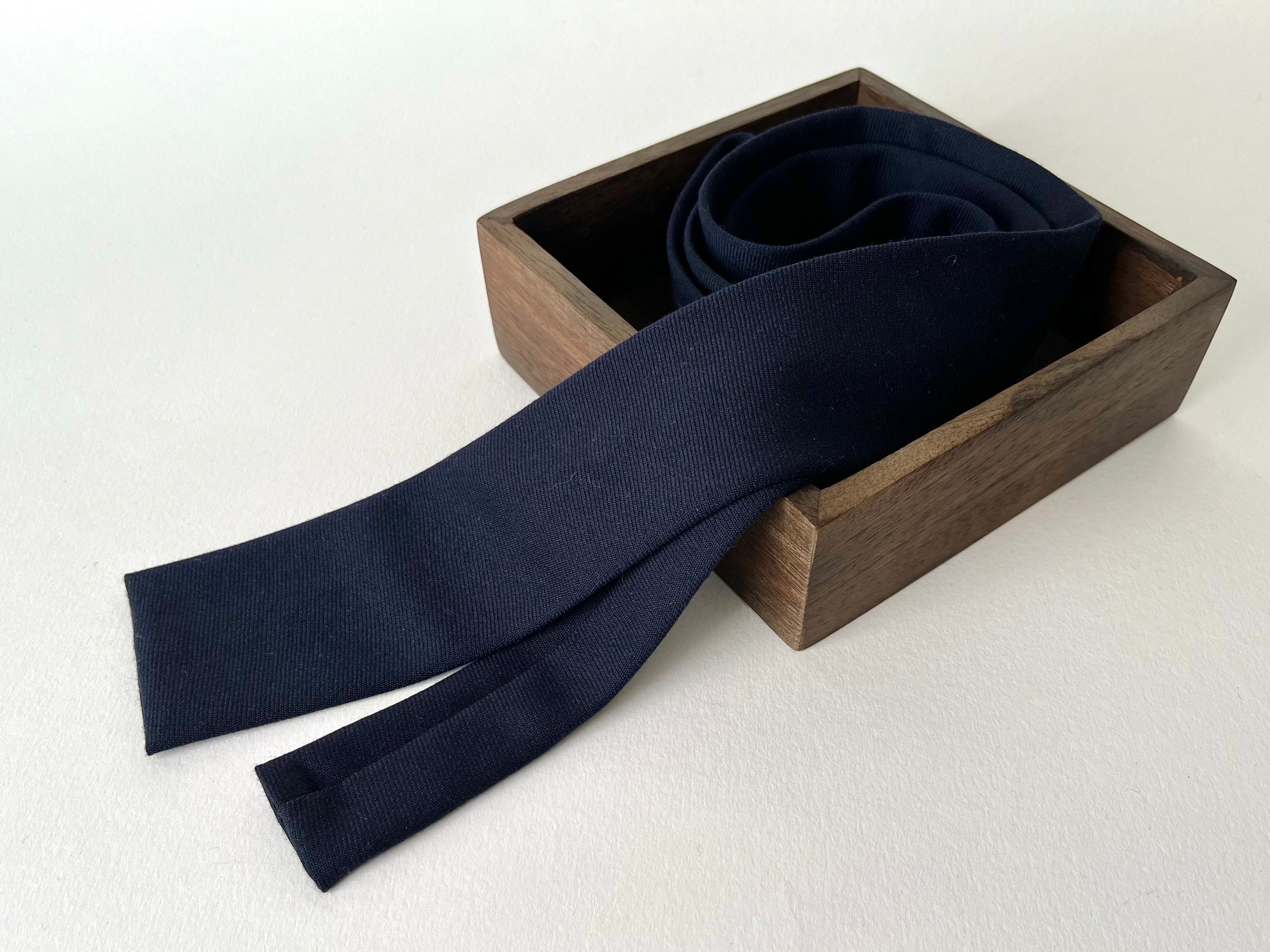 Cravatta in lana blu tinta unita per uomo e blu marrone pied de poule, cravatta invernale, cravatte uomo, idea regalo per lui, regalo uomo