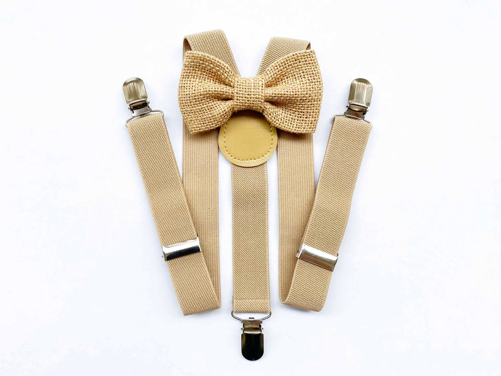 Papillon juta e bretelle beige per bambino,bretelle beige per paggetto matrimonio 2023,bretelle bimbo,battesimo,cerimonia,idea regalo bimbo