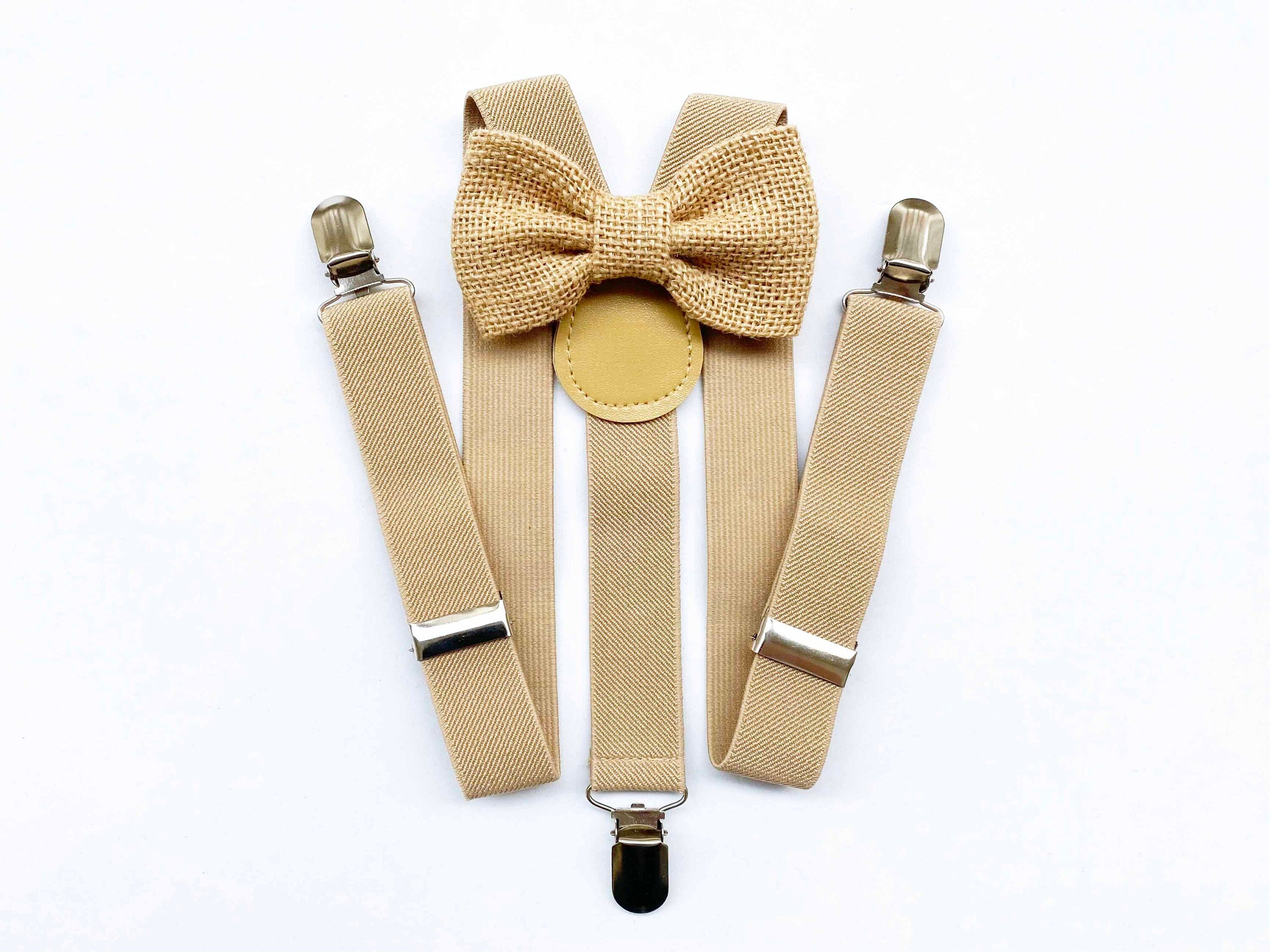Papillon juta e bretelle beige per bambino,bretelle beige per paggetto matrimonio 2023,bretelle bimbo,battesimo,cerimonia,idea regalo bimbo