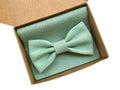 Nœud papillon et pochette vert sauge pour homme, nœud papillon vert lin pour marié, cravate pour marié, témoins de mariage, nœud papillon pour mariage d'été