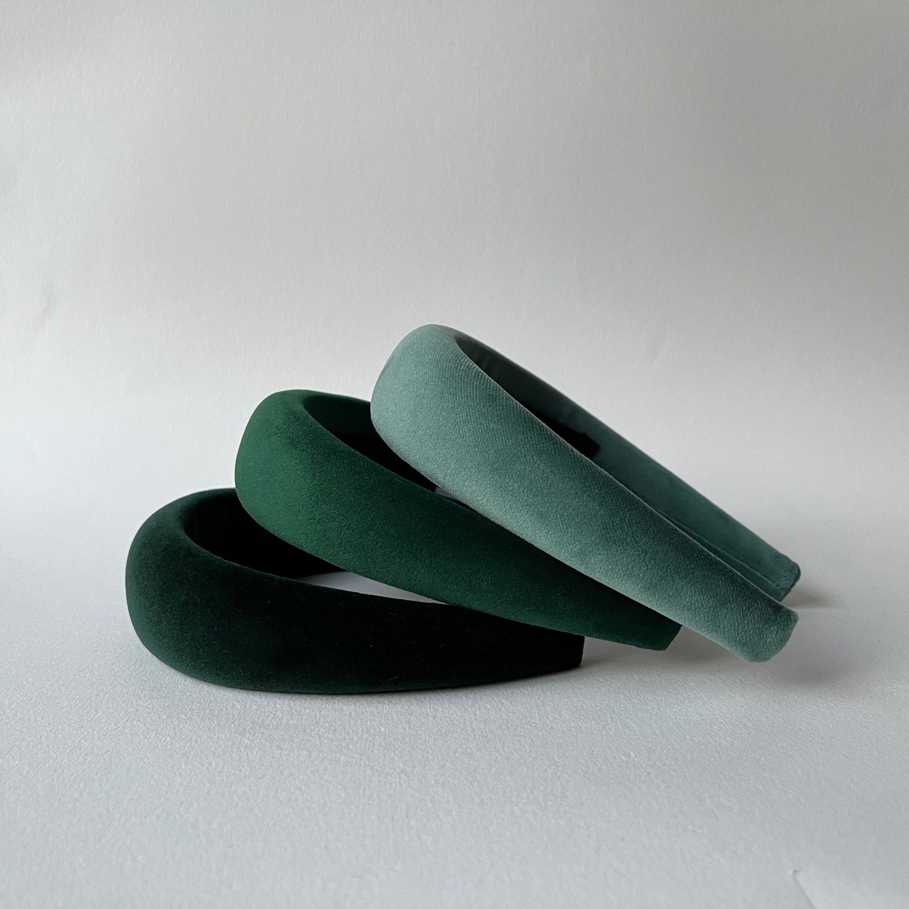 Cerchietto in velluto verde per donna e ragazza, Cerchietto per capelli, cerchietto donna modello bombato imbottito idea regalo per mamma