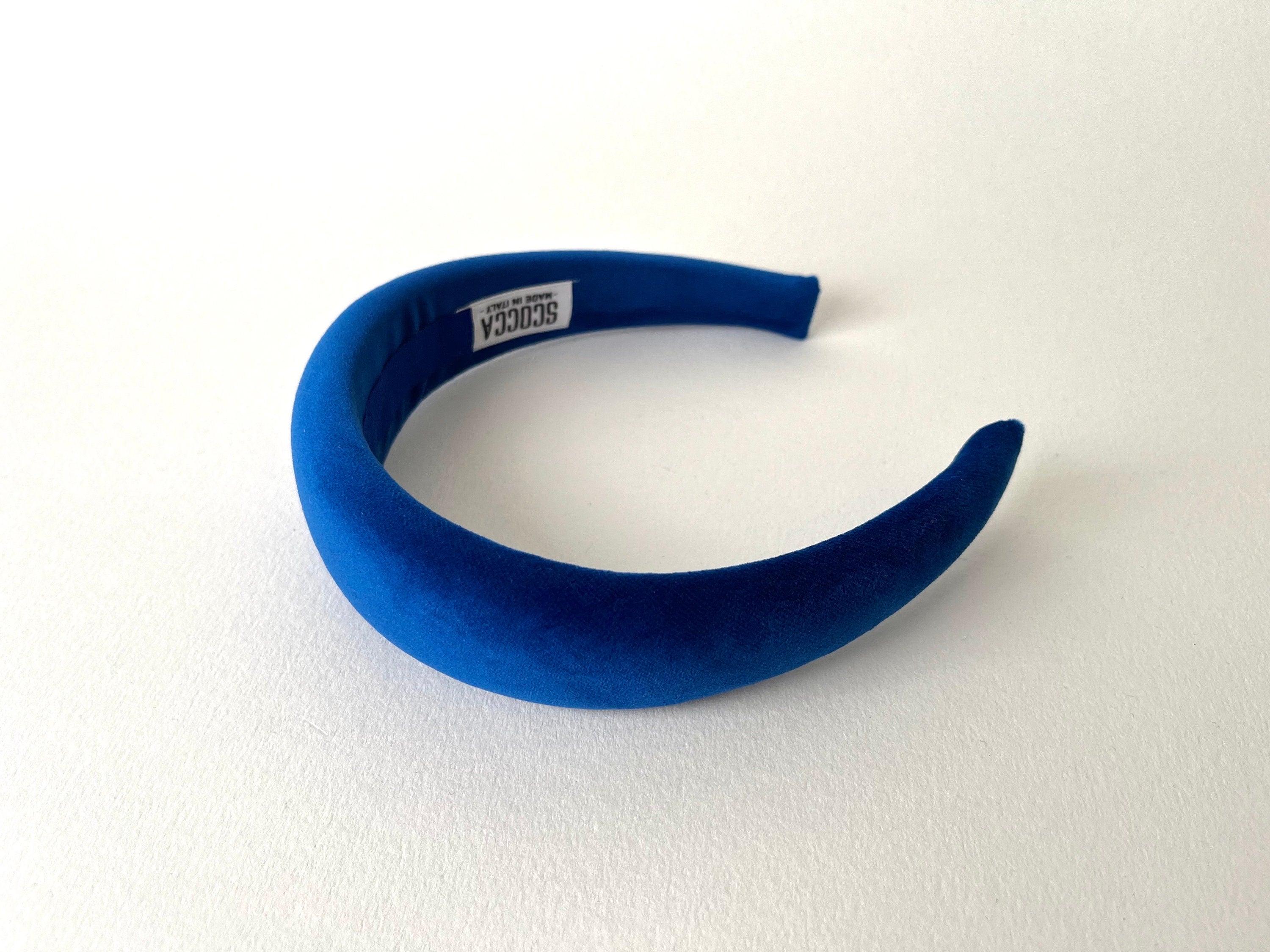 Cerchietto imbottito per donna e ragazza in velluto blu. Cerchietto per capelli, cerchietto bombato,idea regalo per donna