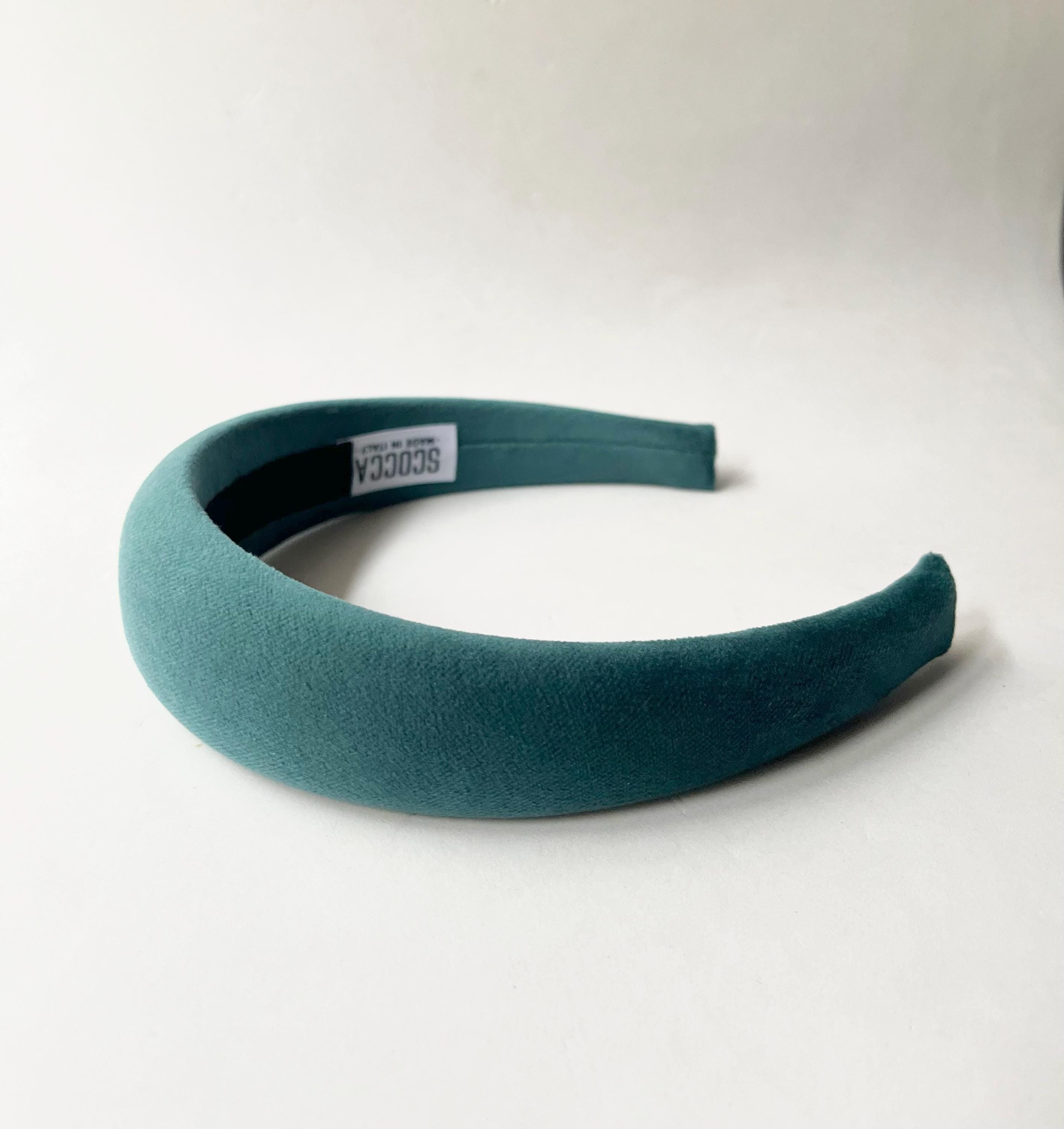 Cerchietto in velluto turchese, teal, cerchietto per donna e ragazza, Cerchietto per capelli, cerchietto modello bombato imbottito