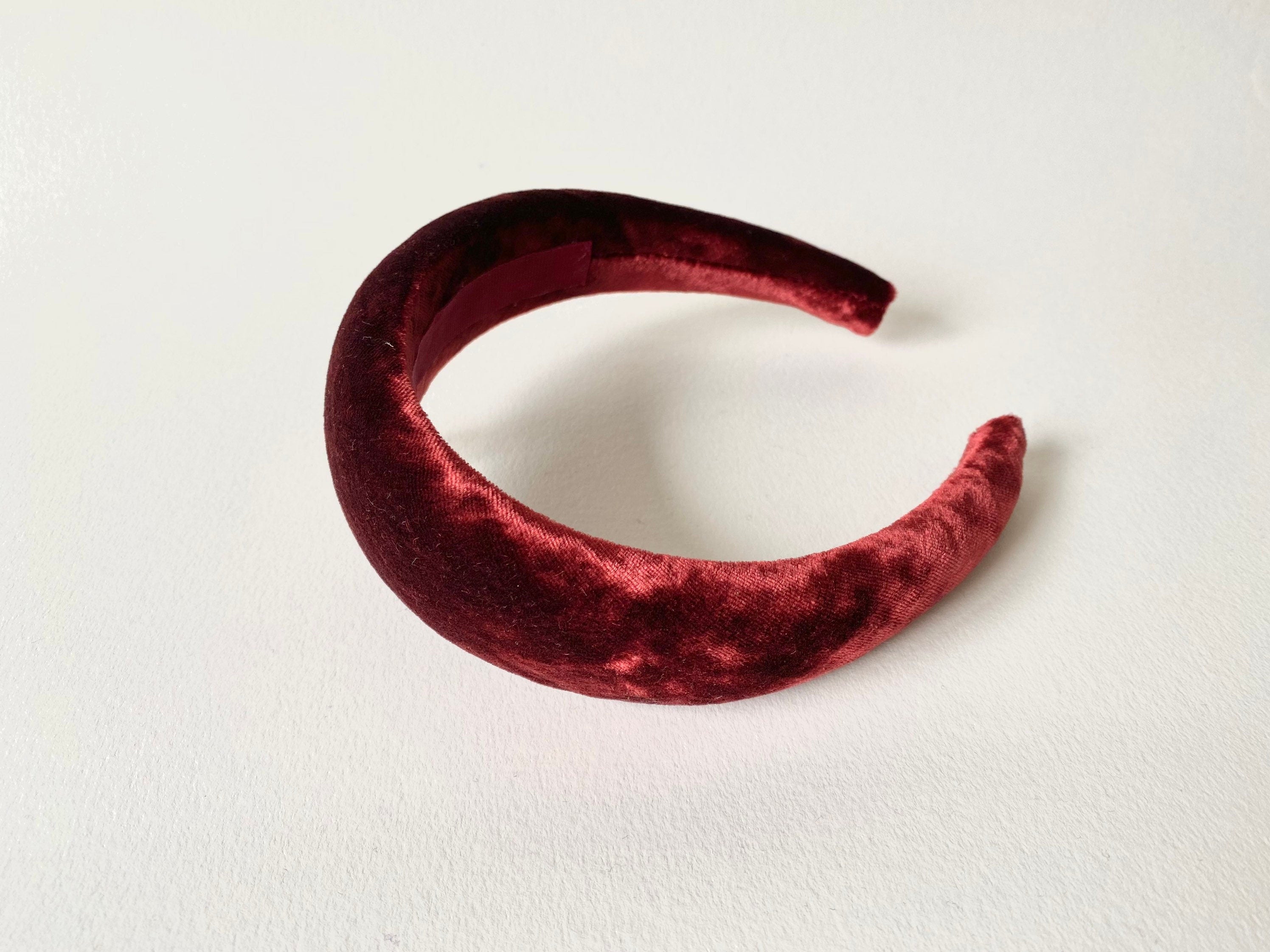 Cerchietto imbottito in velluto per donna. Cerchietto per capelli modello bombato, cerchietto elegante in ciniglia vari colori, idea regalo