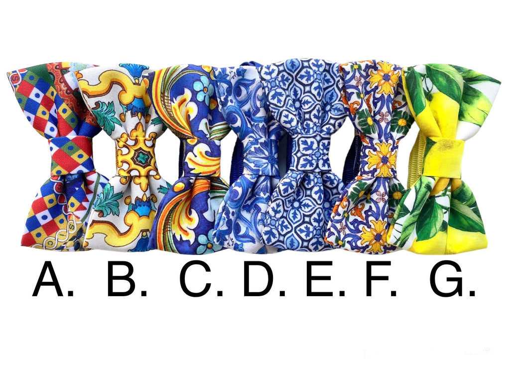 Papillon per Bambino stampa maiolica siciliana,limoni,regalo per bambino,papillon per paggetto,matrimonio a tema sicilia,corredo battesimo