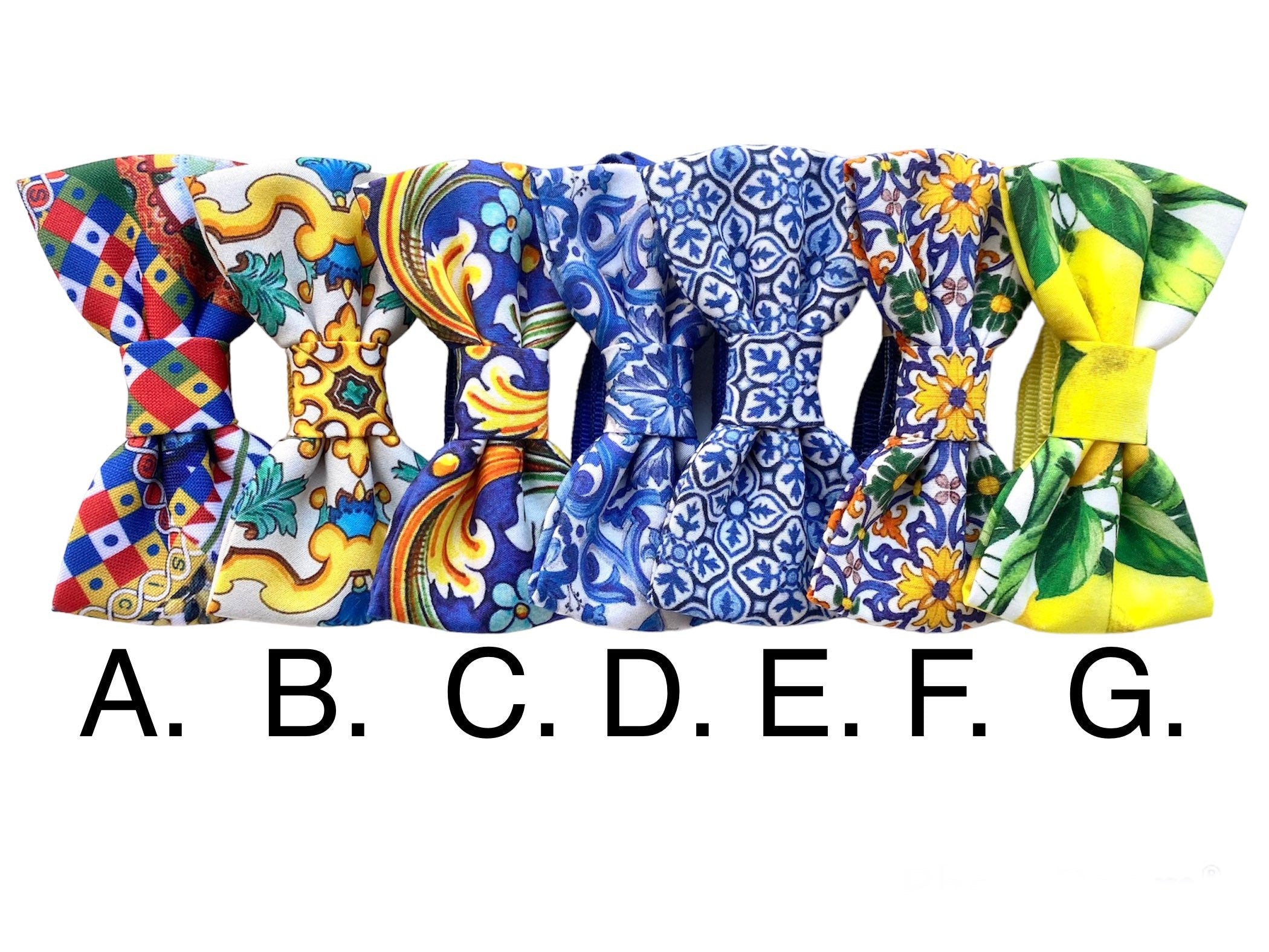 Papillon per Bambino stampa maiolica siciliana,limoni,regalo per bambino,papillon per paggetto,matrimonio a tema sicilia,corredo battesimo