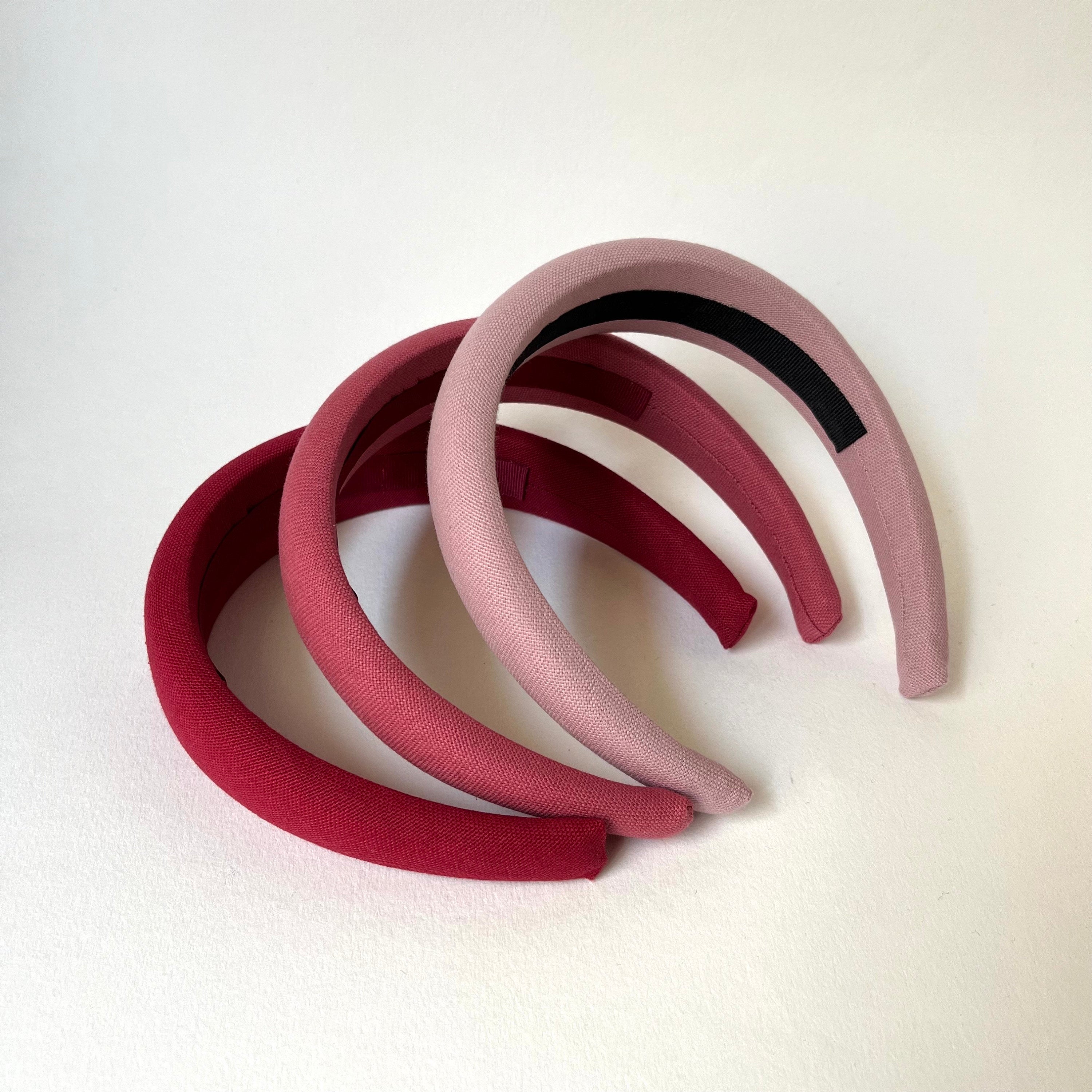 Cerchietto rosa in cotone per donna, cerchietto bordeaux, Cerchietto per capelli modello bombato, cerchietto elegante idea regalo per donna