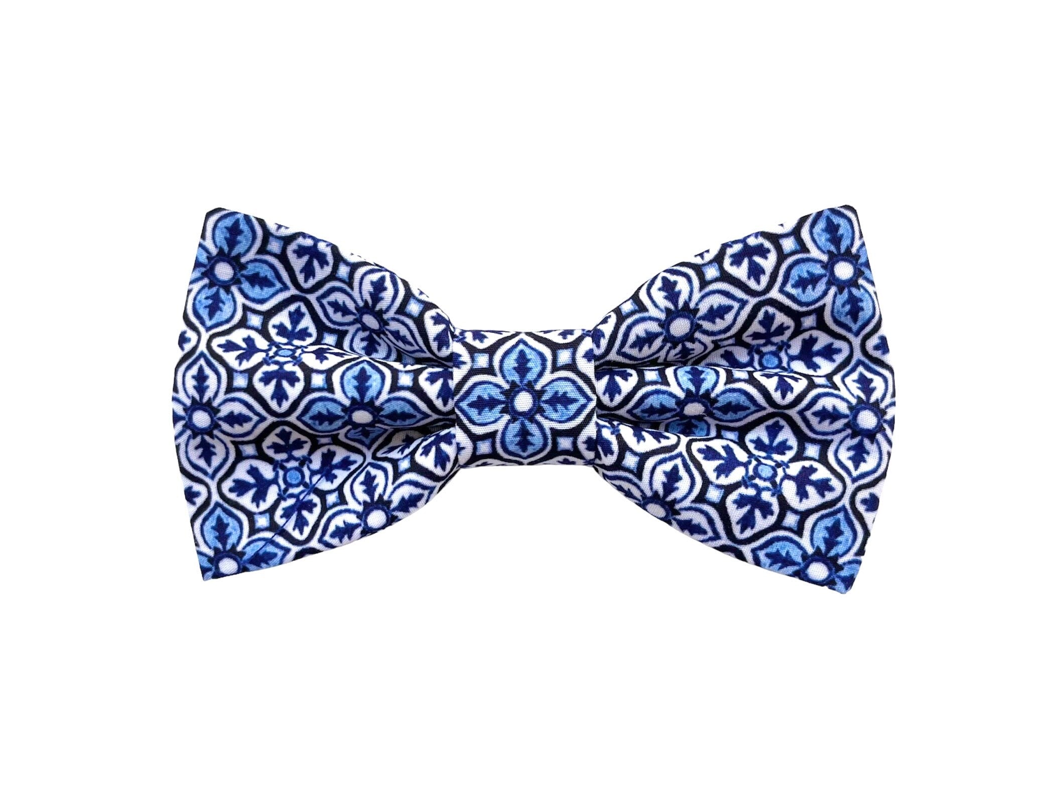Papillon maiolica blu per uomo, papillon blu stampa floreale,matrimonio 2025,matrimonio shabby chic,testimoni,maiolica blu stile siciliano