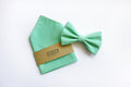 Noeud papillon et pochette pour homme, vert menthe pastel, printemps été 2020, nœud papillon et pochette assortis, cadeau garçon d'honneur, pour lui