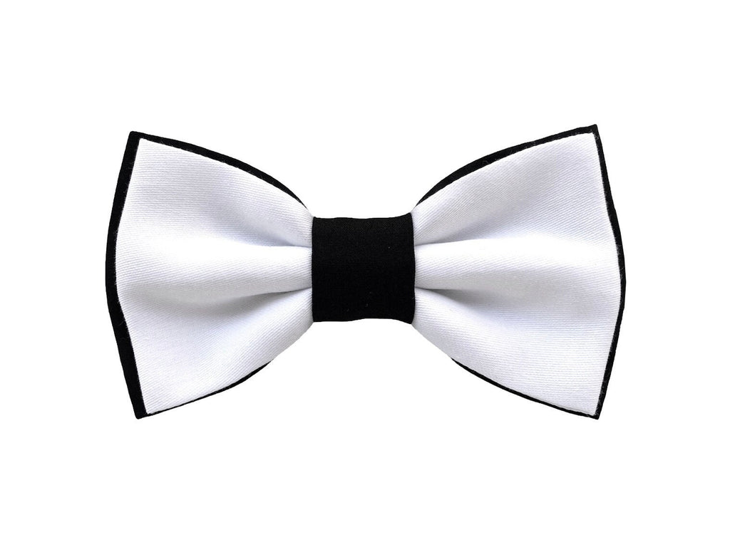 Farfallino per uomo bianco e nero elegante, papillon cerimonia, regalo per uomo, papillon per sposo, cravatta bianco e nero, testimoni sposo