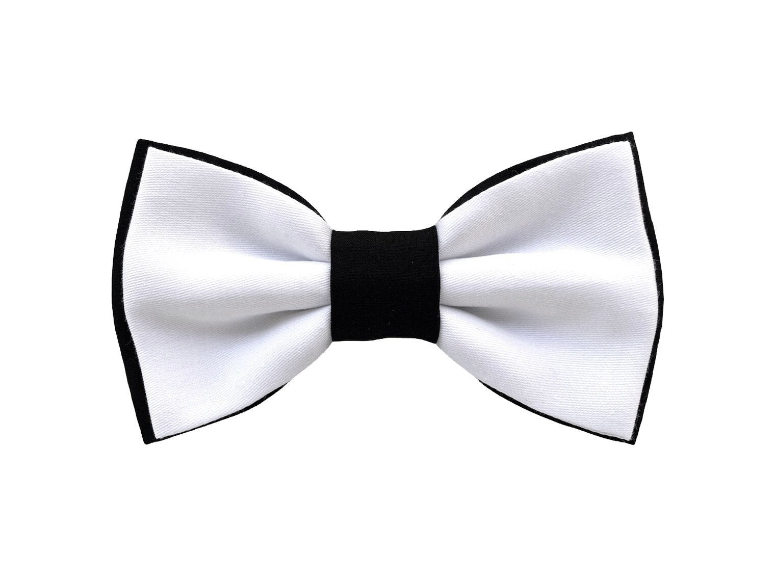 Farfallino per uomo bianco e nero elegante, papillon cerimonia, regalo per uomo, papillon per sposo, cravatta bianco e nero, testimoni sposo