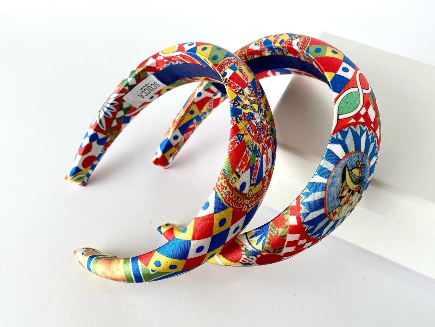 Cerchietto imbottito per donna, Sicily folk. Cerchietto per capelli modello bombato, cerchietto casual idea regalo