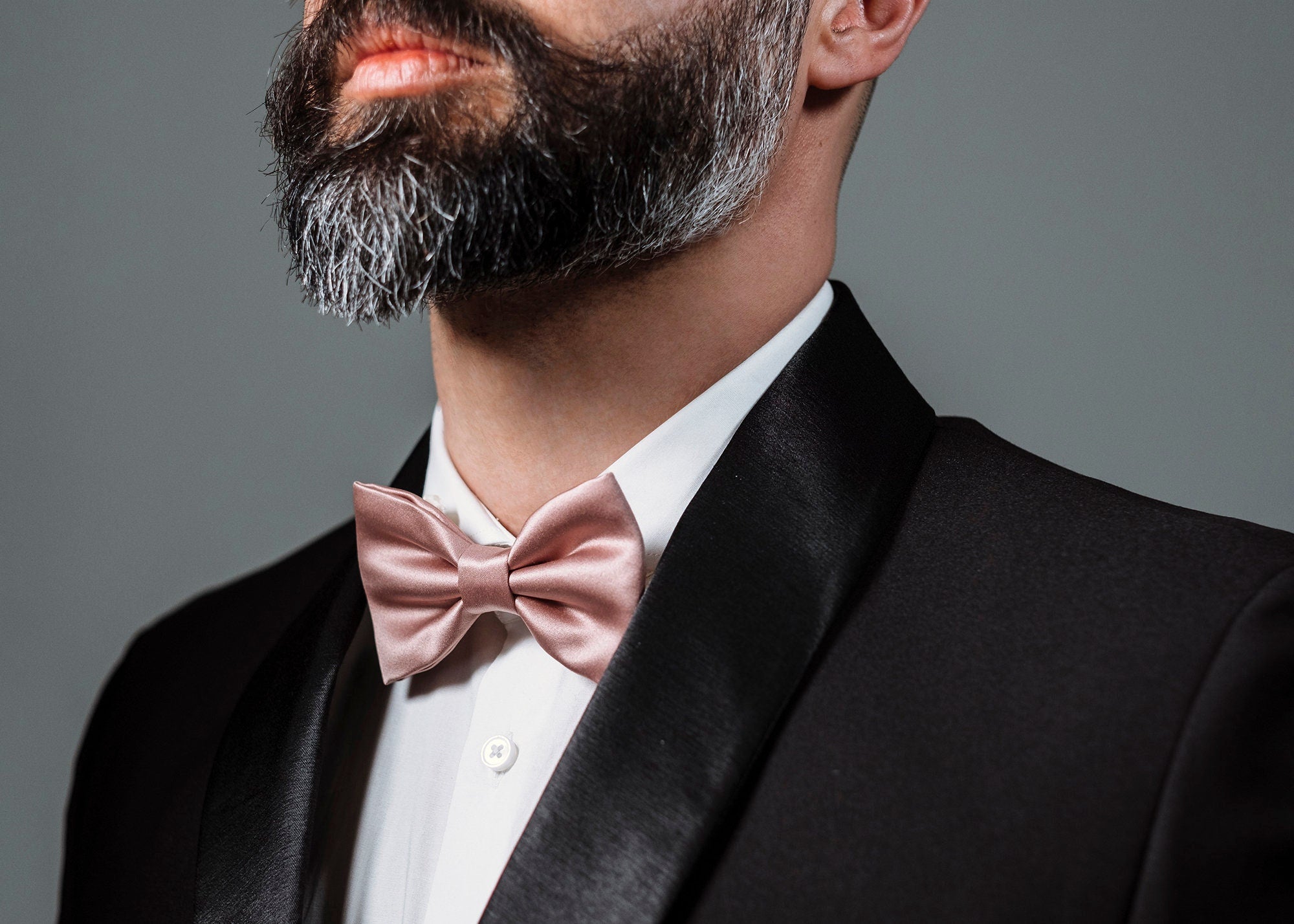 Papillon oro rosa per uomo,papillon rosa cipria per sposo, matrimonio oro,testimoni dello sposo,matrimonio estate,moda accessori rosa cipria
