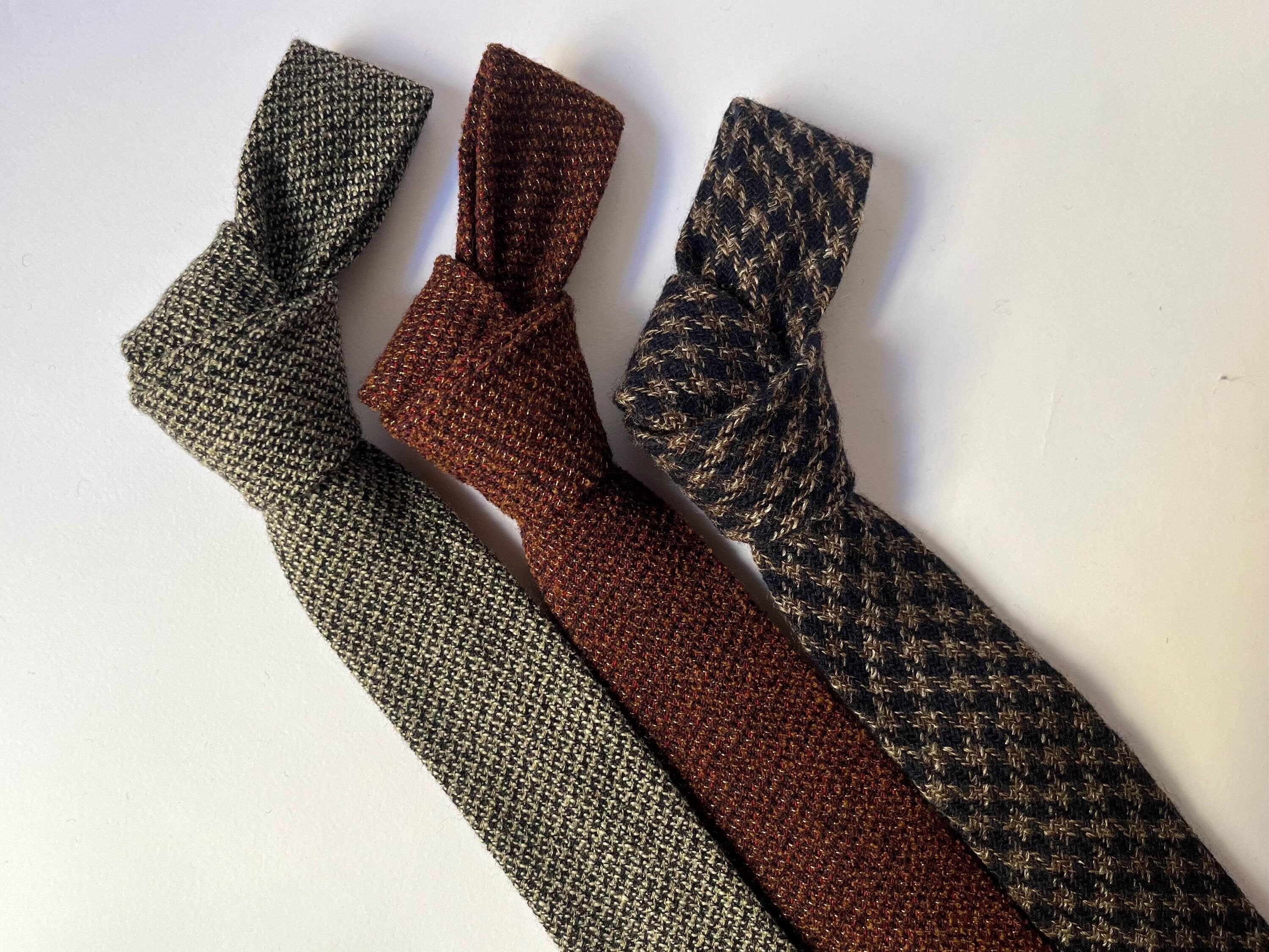 Cravatta in lana per uomo, cravatta invernale, cravatte uomo, idea regalo per lui, regalo uomo, cravatta sartoriale stile italiano,moda uomo