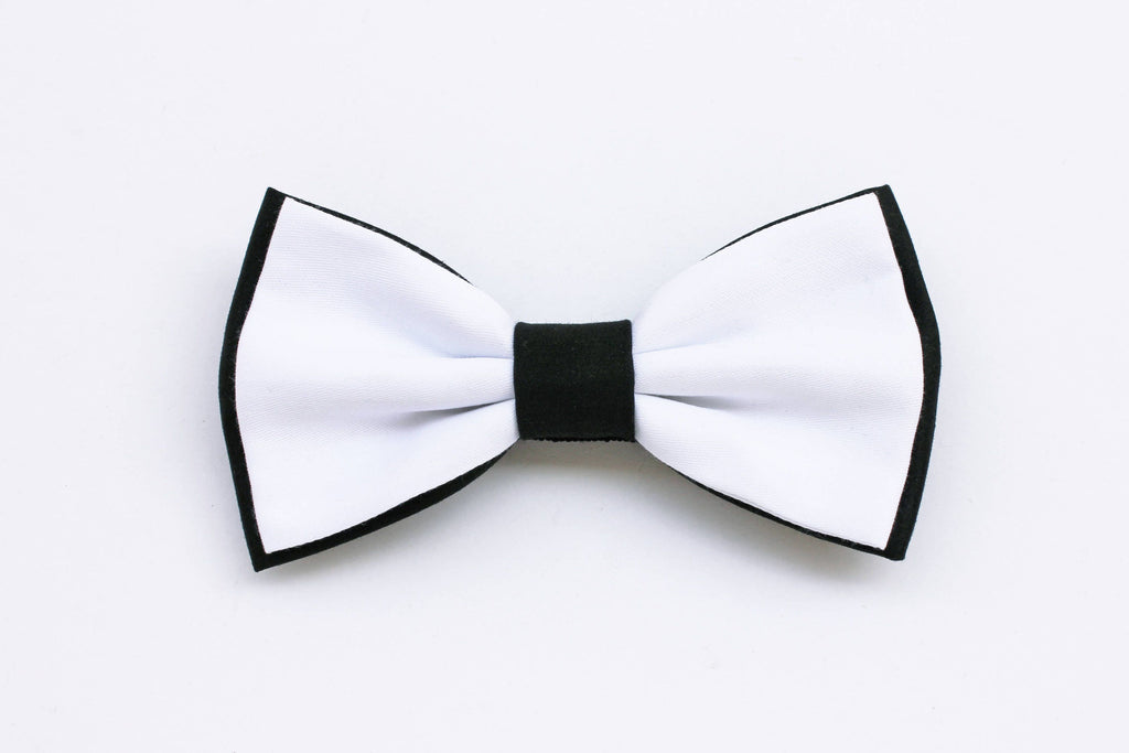 Farfallino per uomo bianco e nero elegante, papillon cerimonia, regalo per uomo, papillon per sposo, cravatta bianco e nero, testimoni sposo