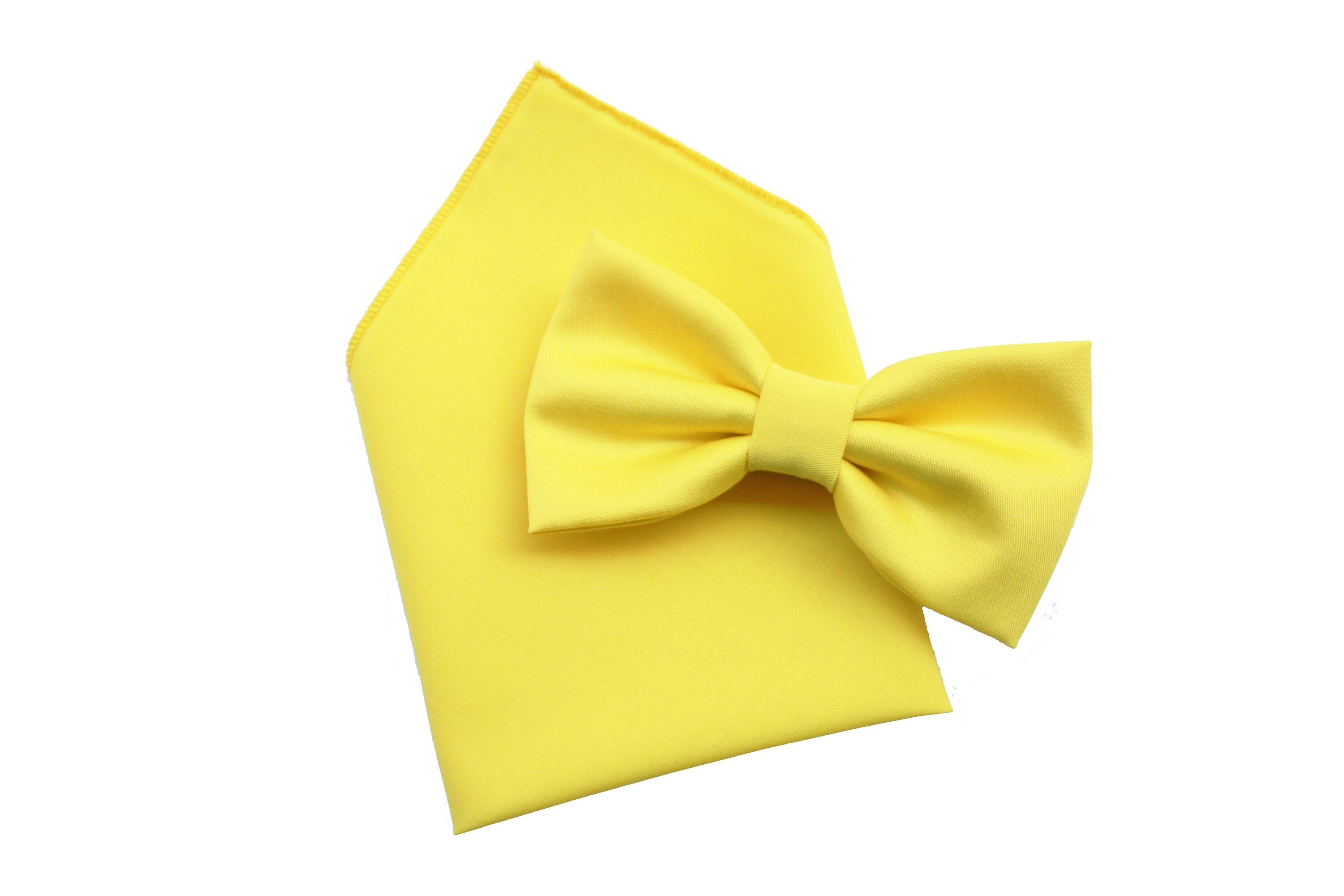 Pochette e Papillon giallo fresia,fazzoletto da taschino per uomo,papillon per matrimonio,accessori sposi cerimonia giallo,cravatta sposo