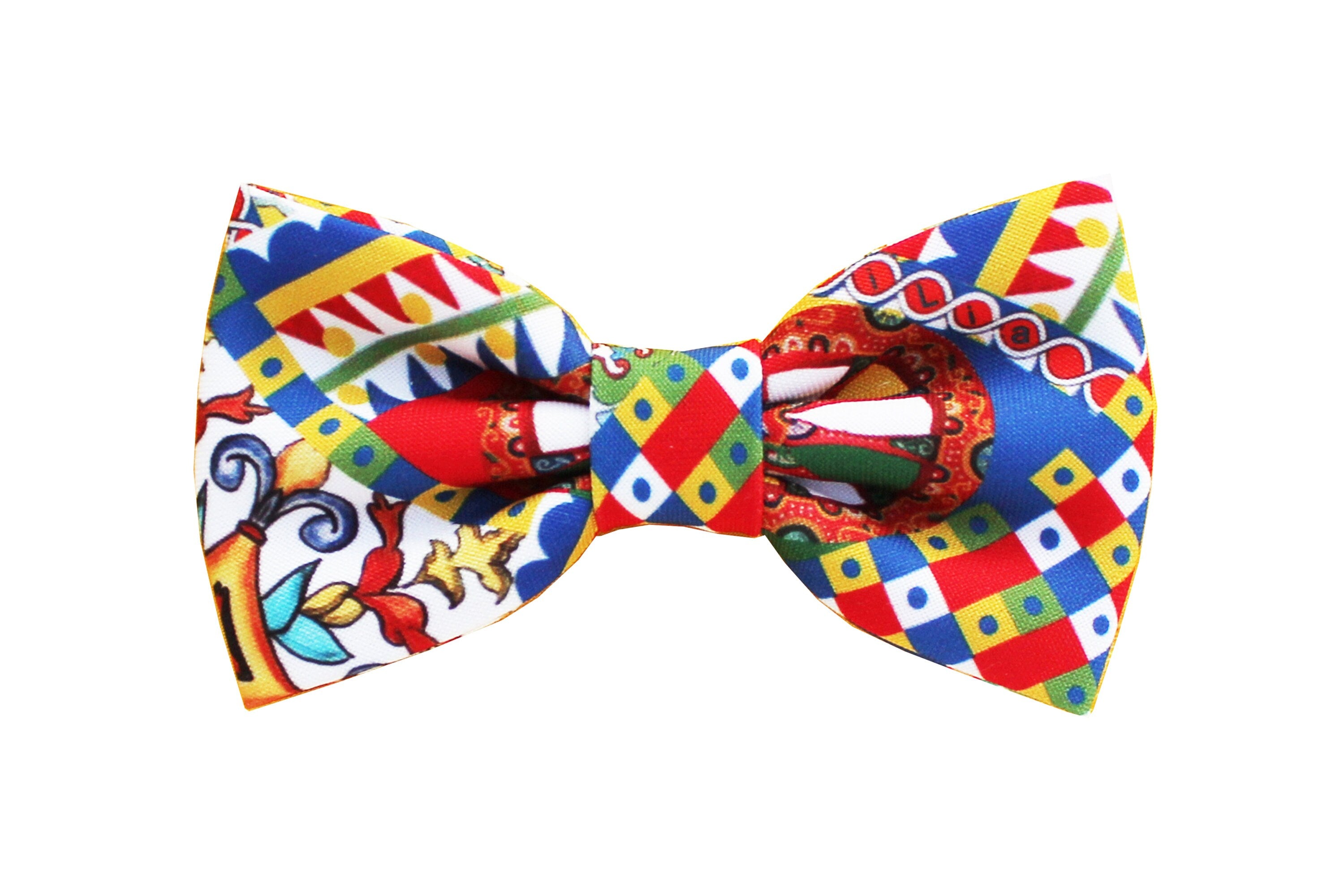 Papillon in stile siciliano,pattern Sicilian folk,carretto siciliano,matrimonio stile siciliano,idea regalo uomo accessori Sicilia sposi