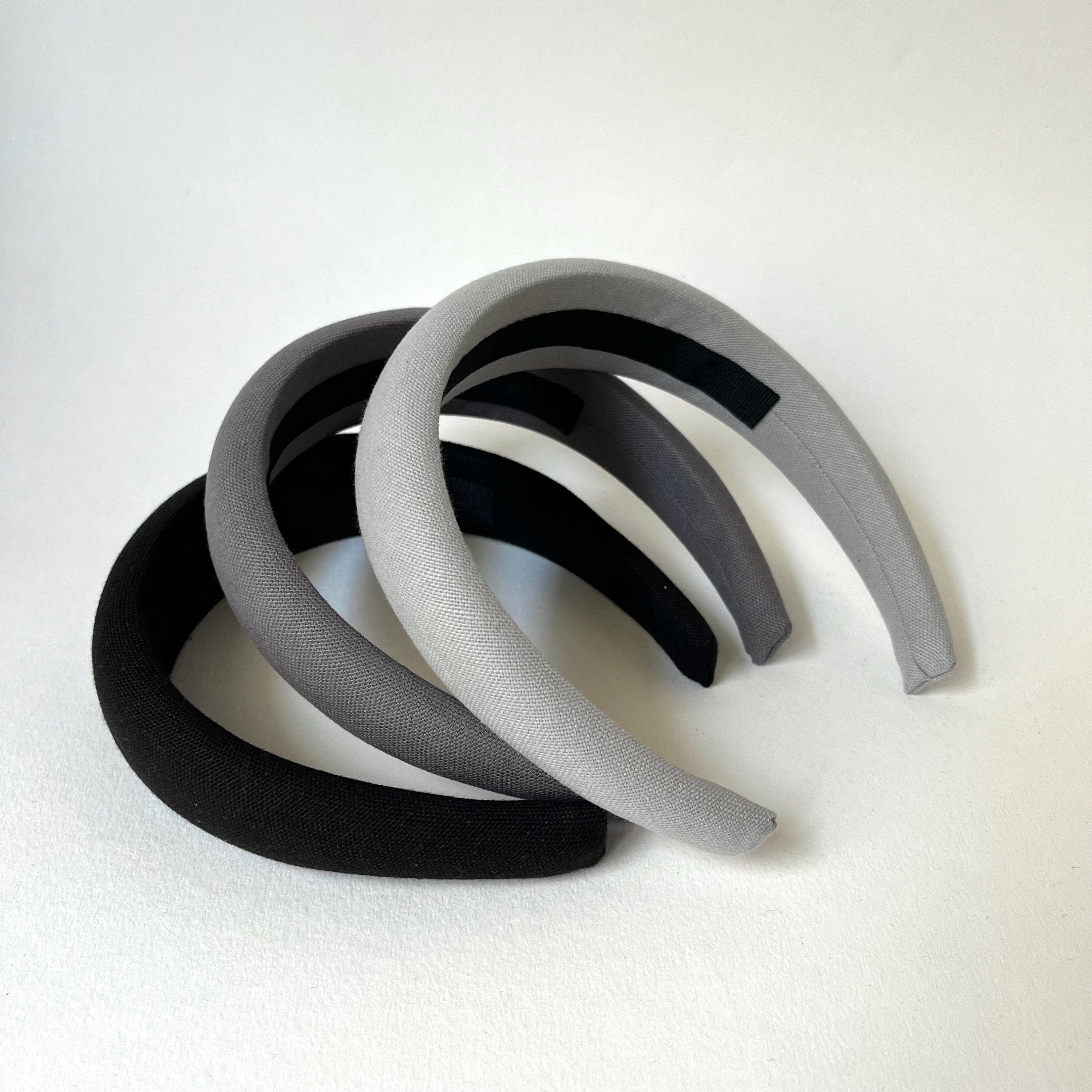 Cerchietto per capelli nero, grigio chiaro, cerchietto bombato, cerchietto per capelli sposa, accessori femminili,accessori da donna,per lei